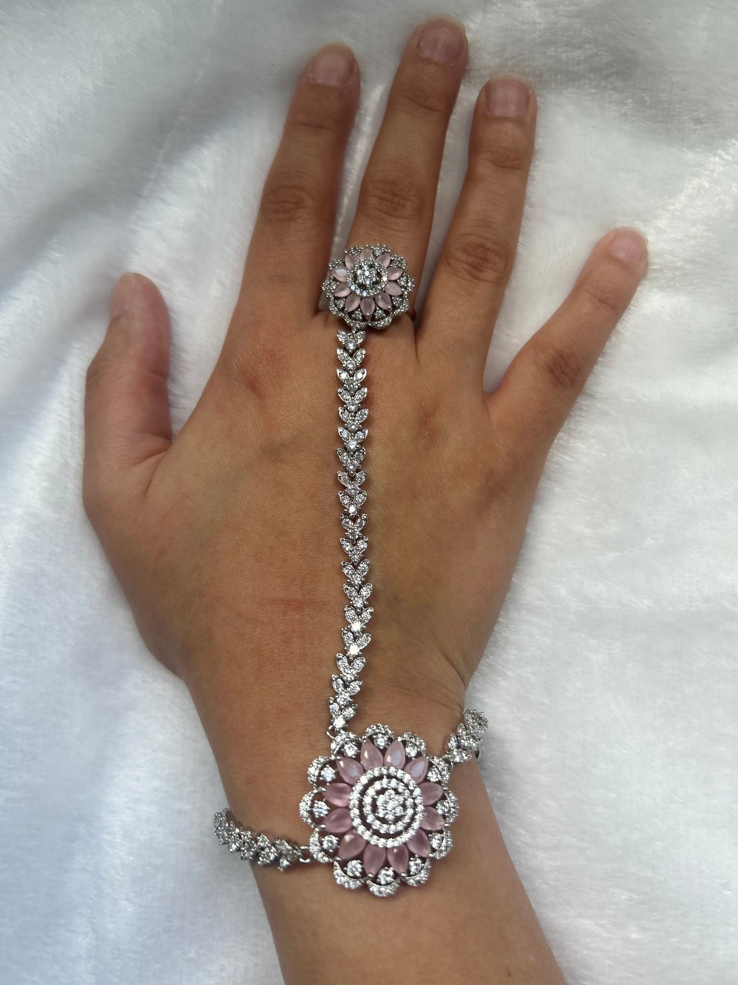 AD Light Pink Floral Hathphool