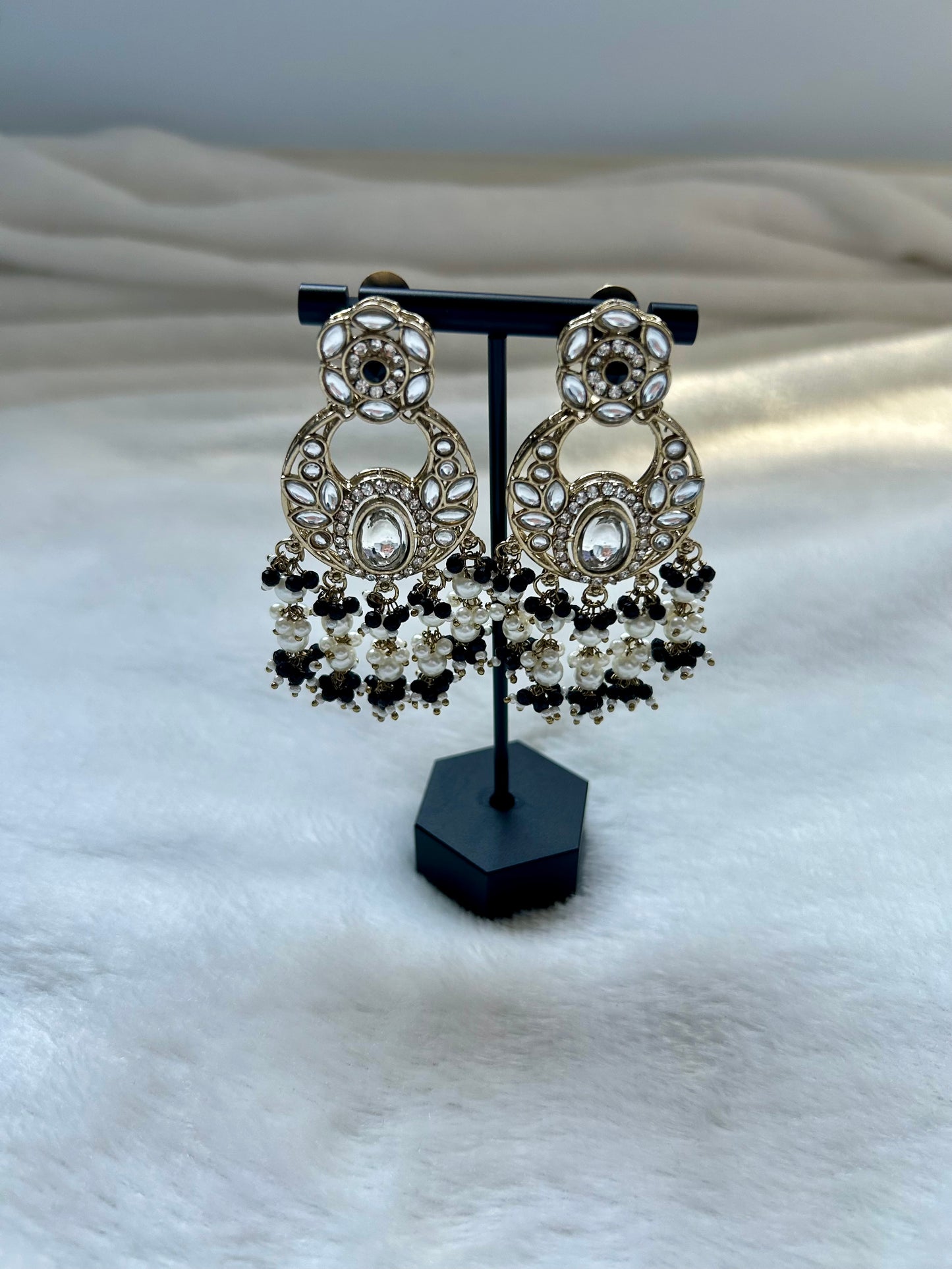 Black Kundan Earrings