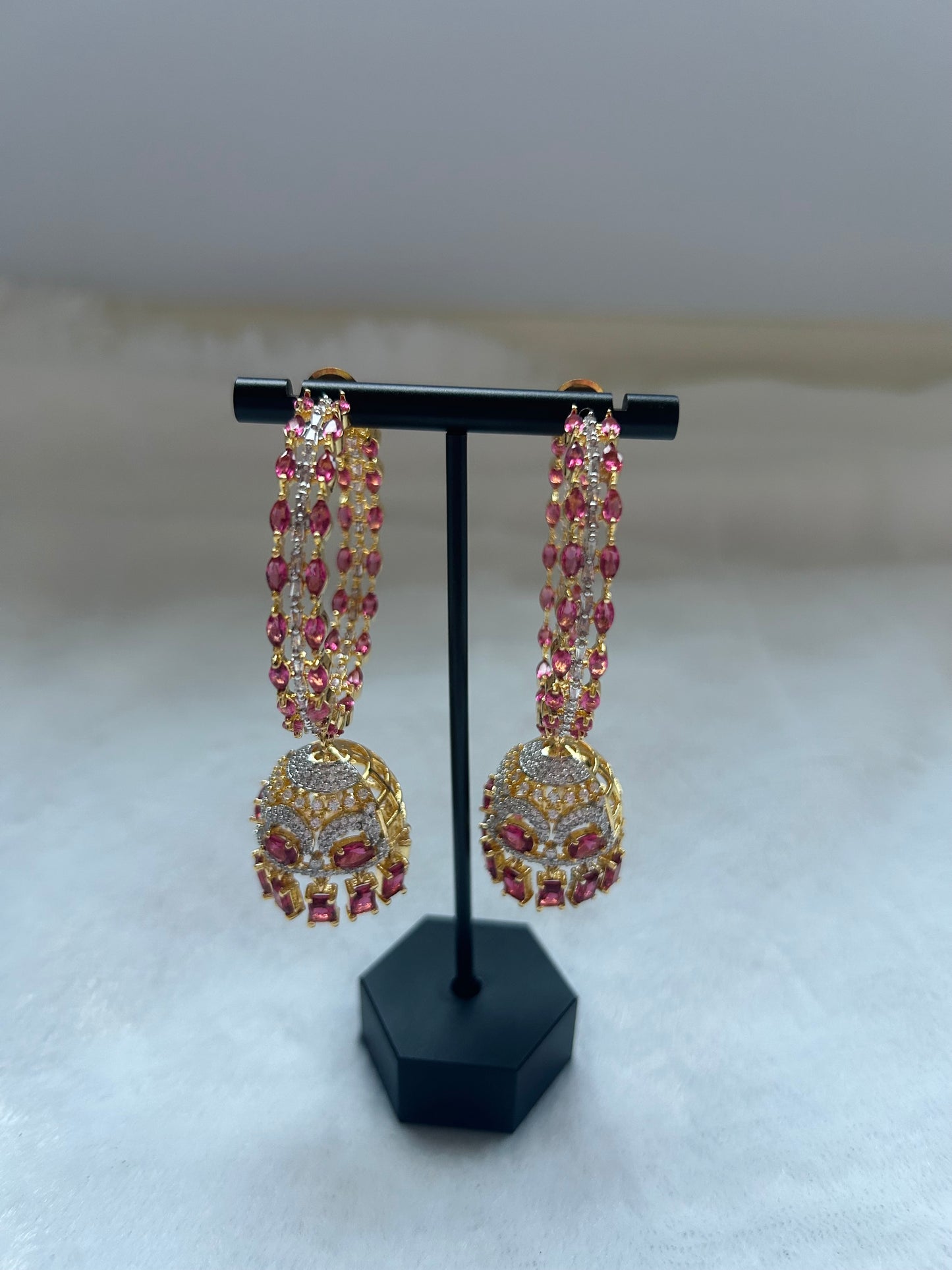 AD Red & Gold Jhumka Waliyaan