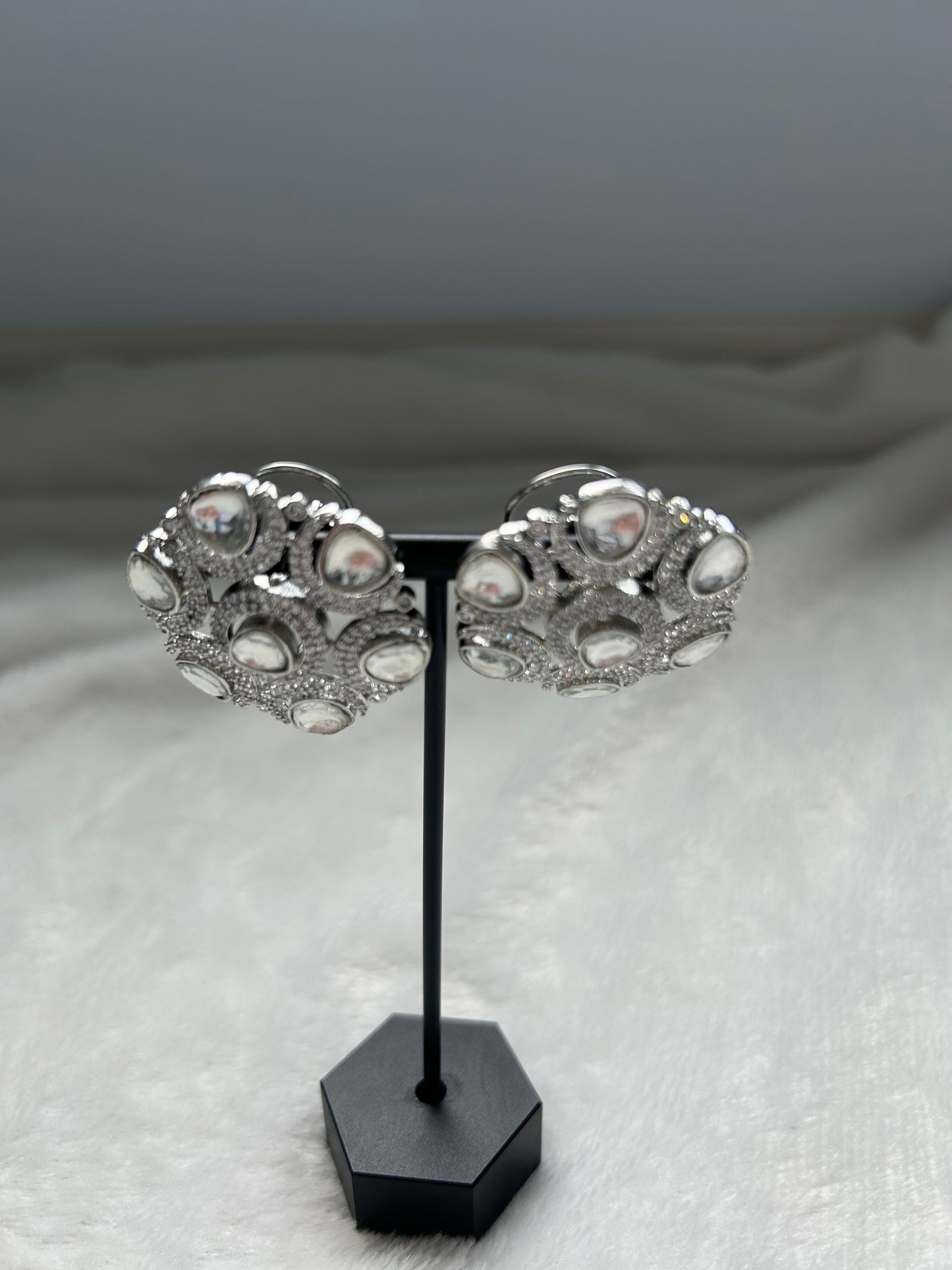 Silver Uncut Kundan Studs