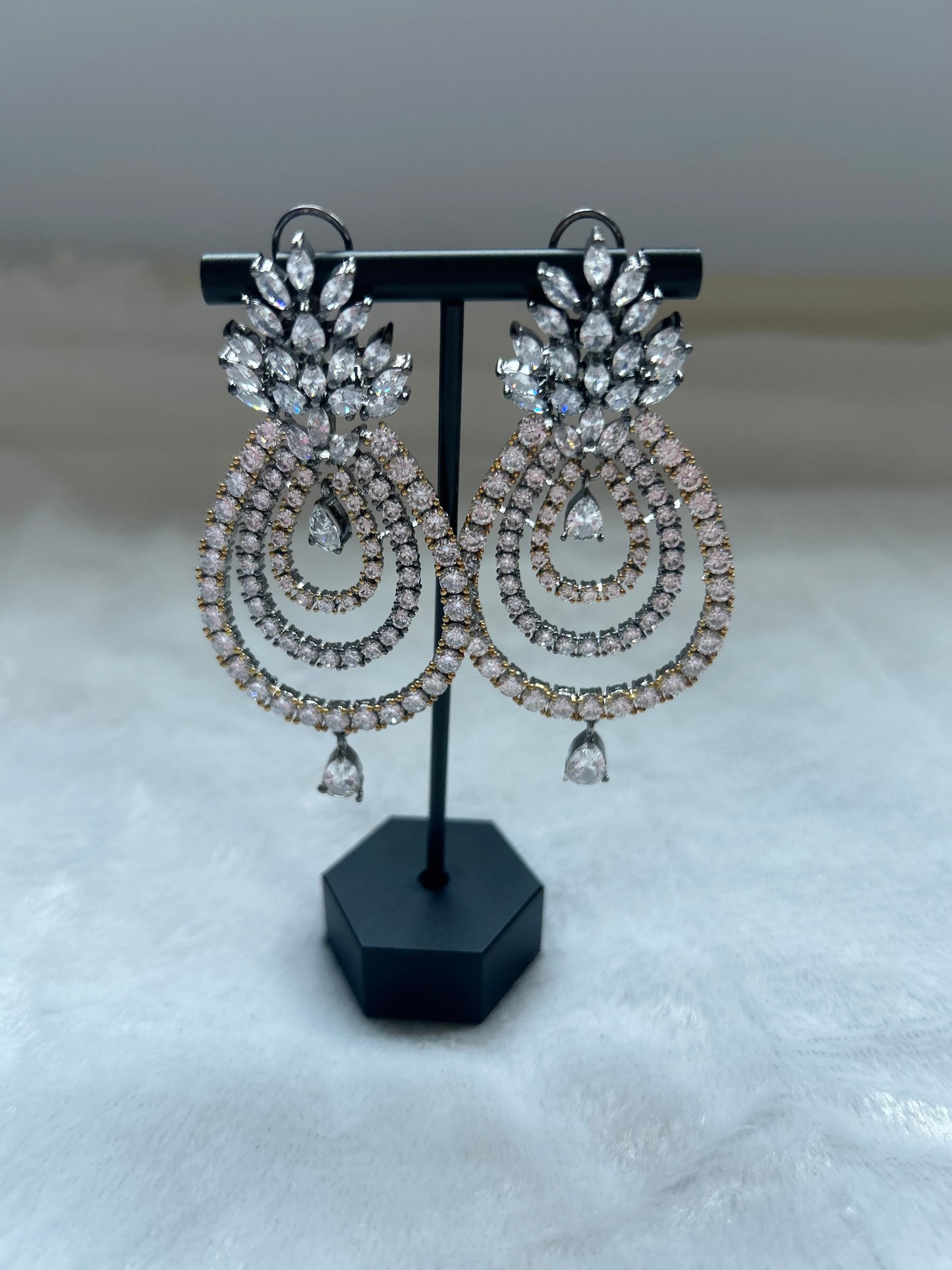 Dual Toned Chandbali Earrings