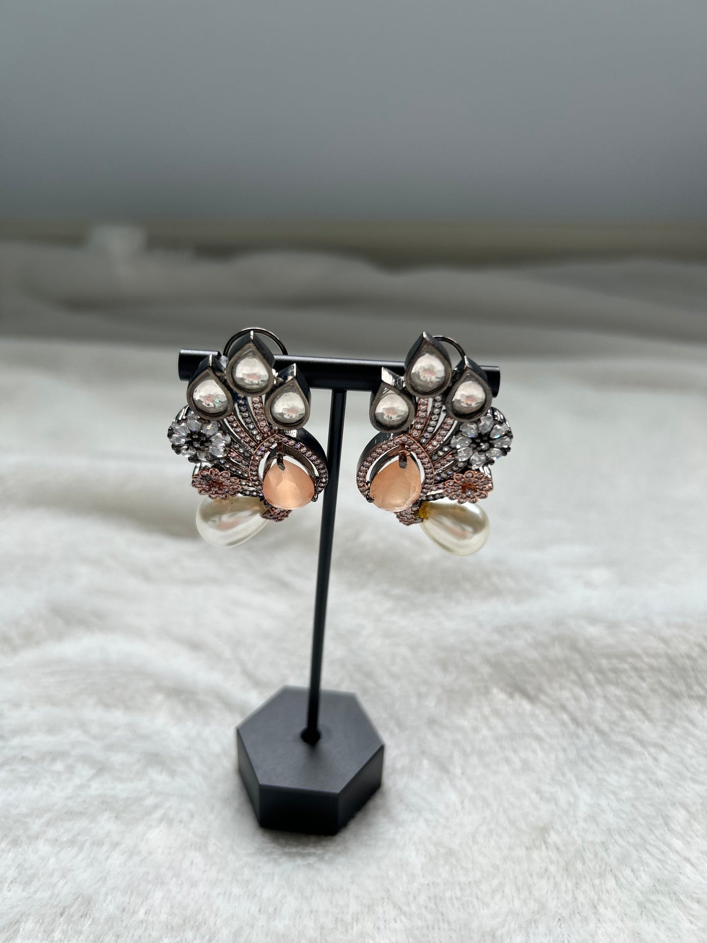 AD Oxidized Pink Orange Studs