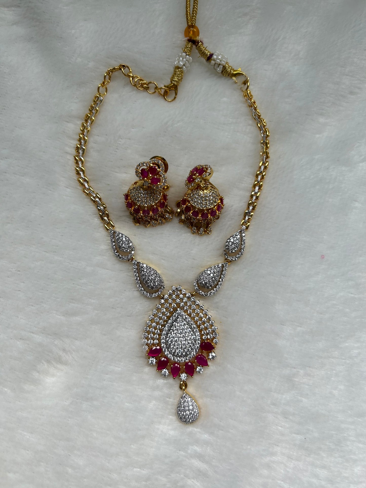 AD Ruby Pendant Set