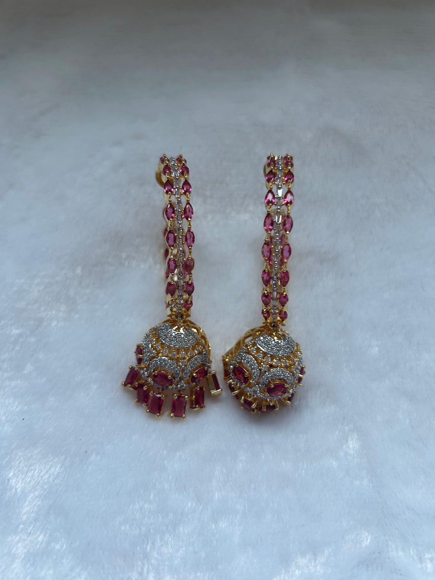 AD Red & Gold Jhumka Waliyaan