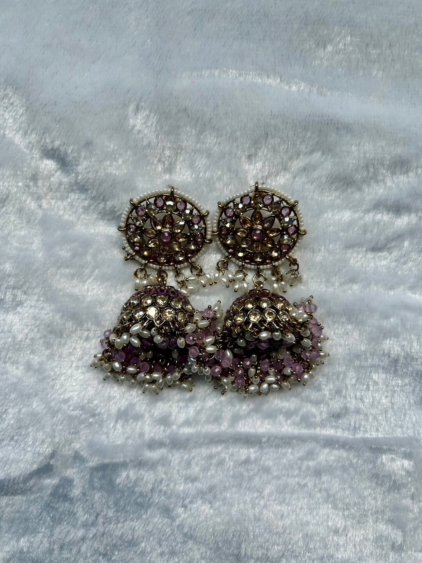 Light Purple Kundan Earrings