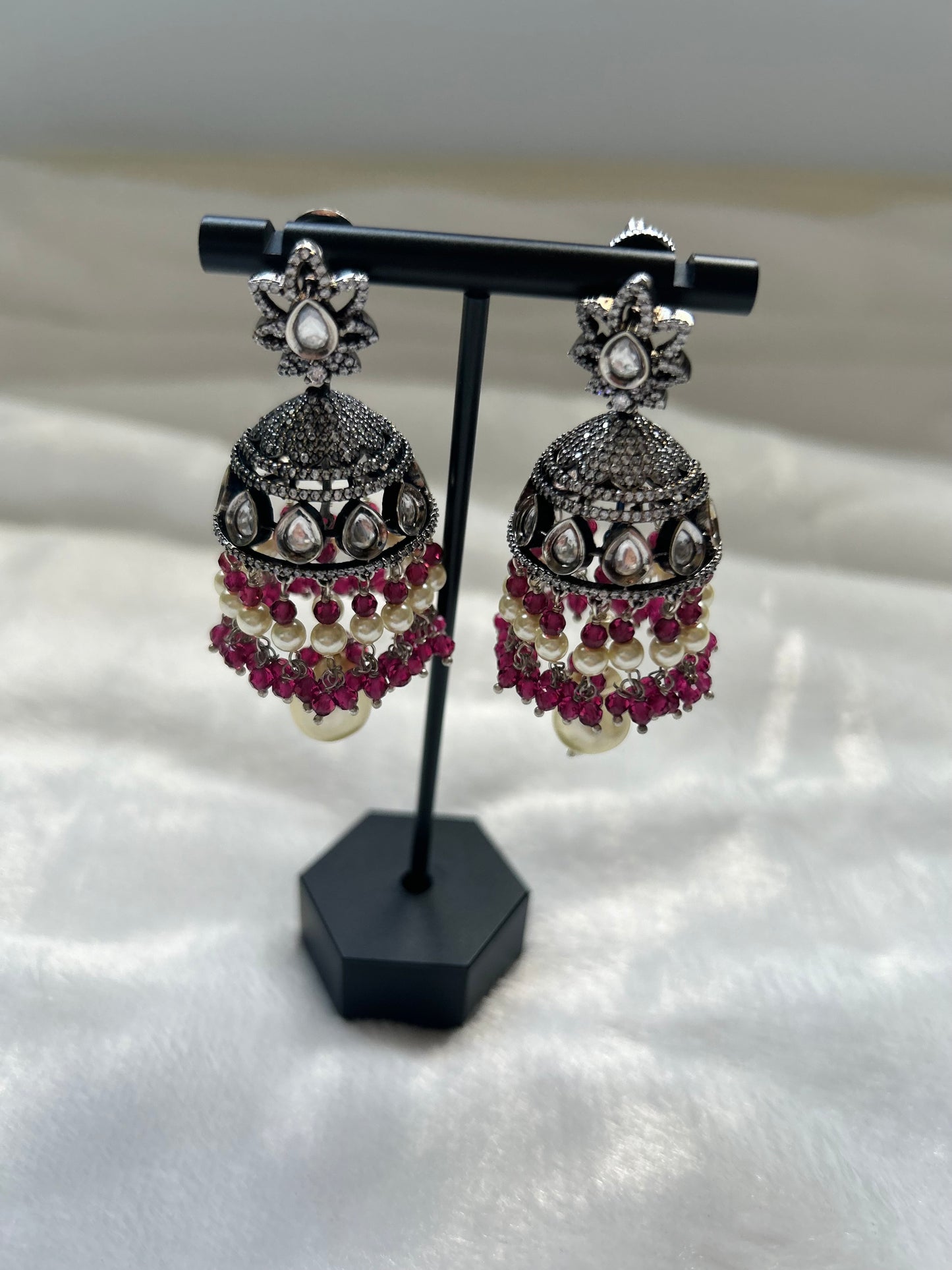 AD Ruby Jhumki Earrings