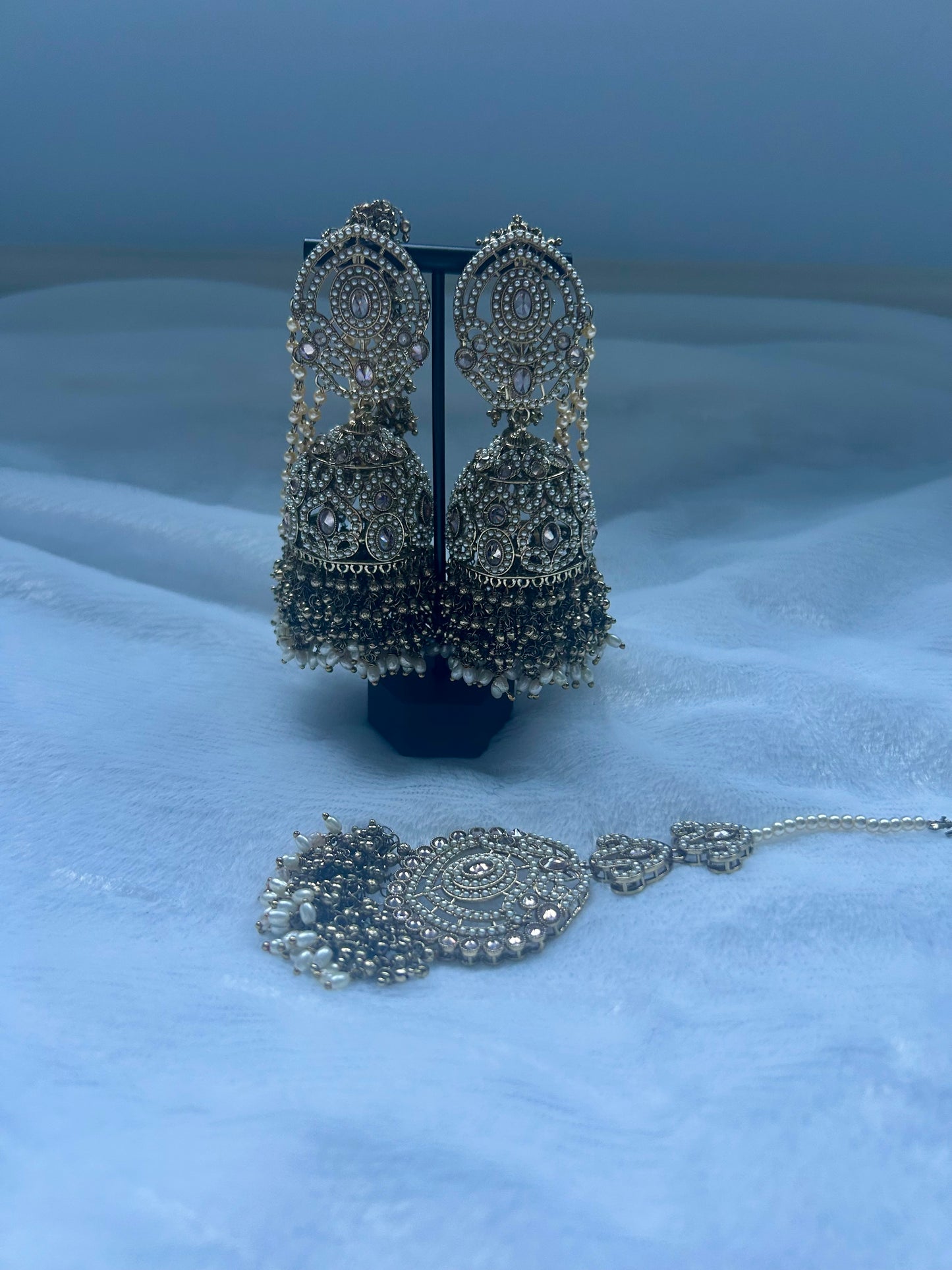 Bronze Polki Sahara Jhumki Tikka Set