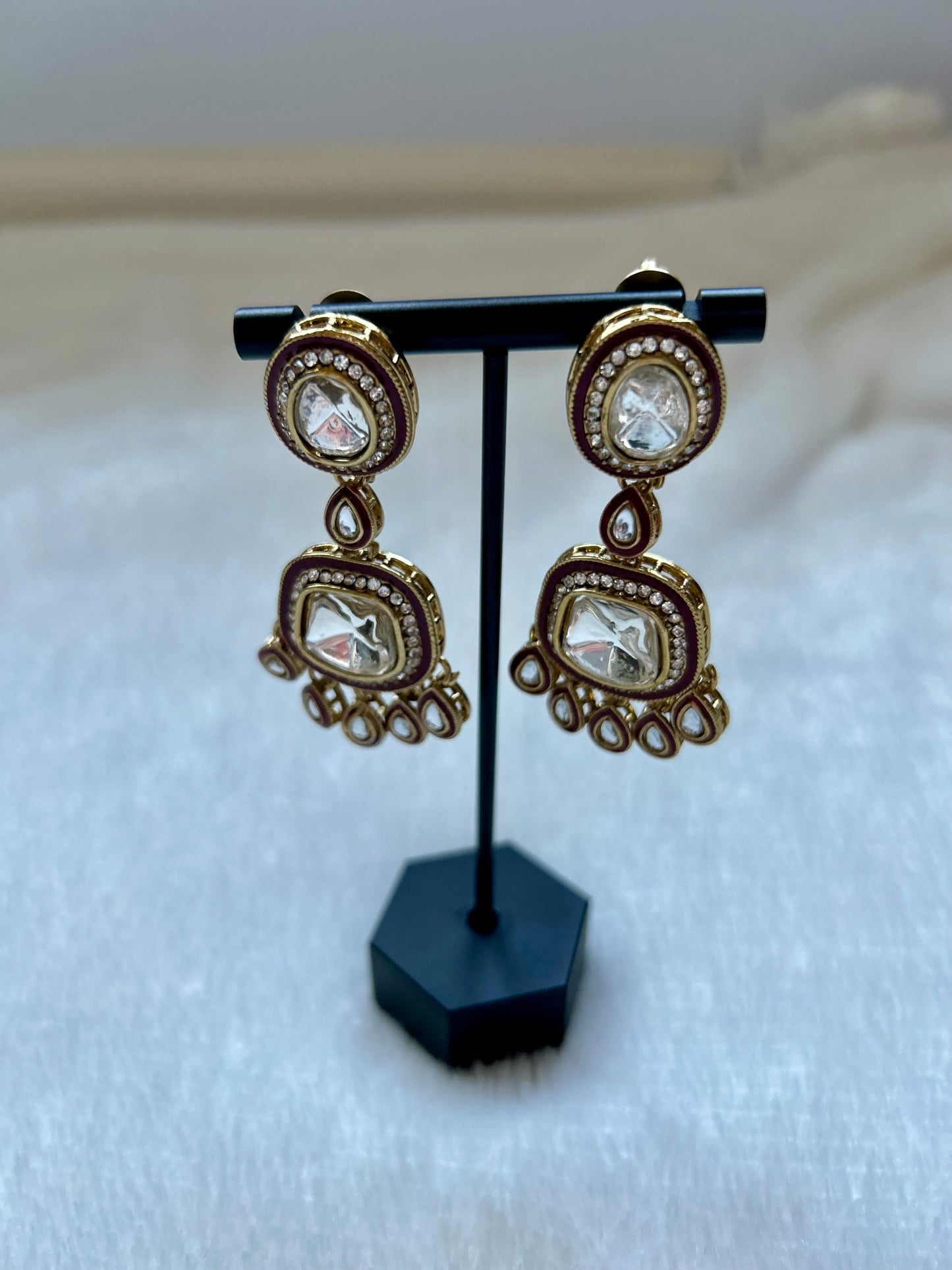 Red Kundan Earrings