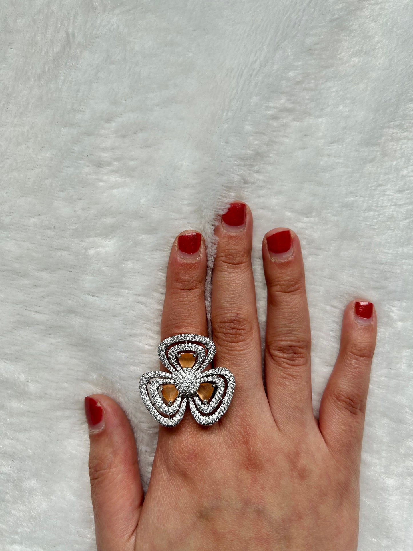 AD Light Pink Flower Ring