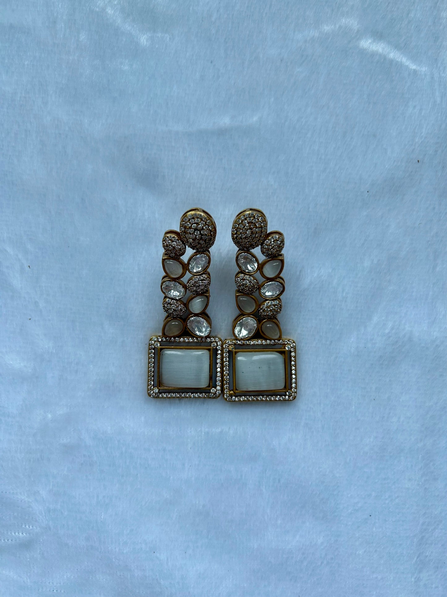White Doublet Earrings