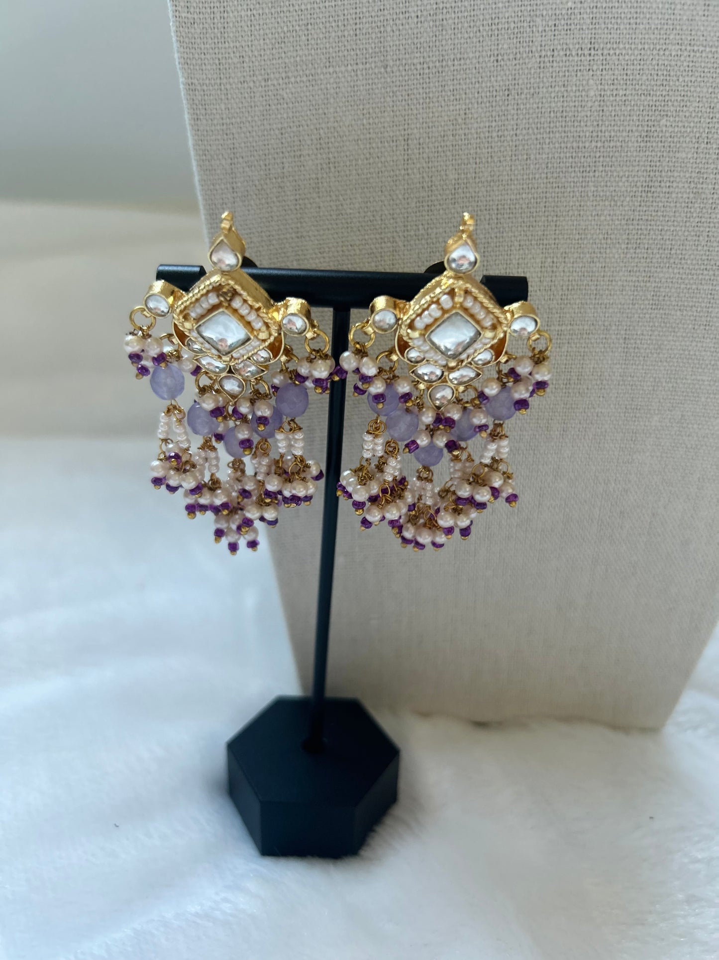 Purple Pachi Kundan Choker Set