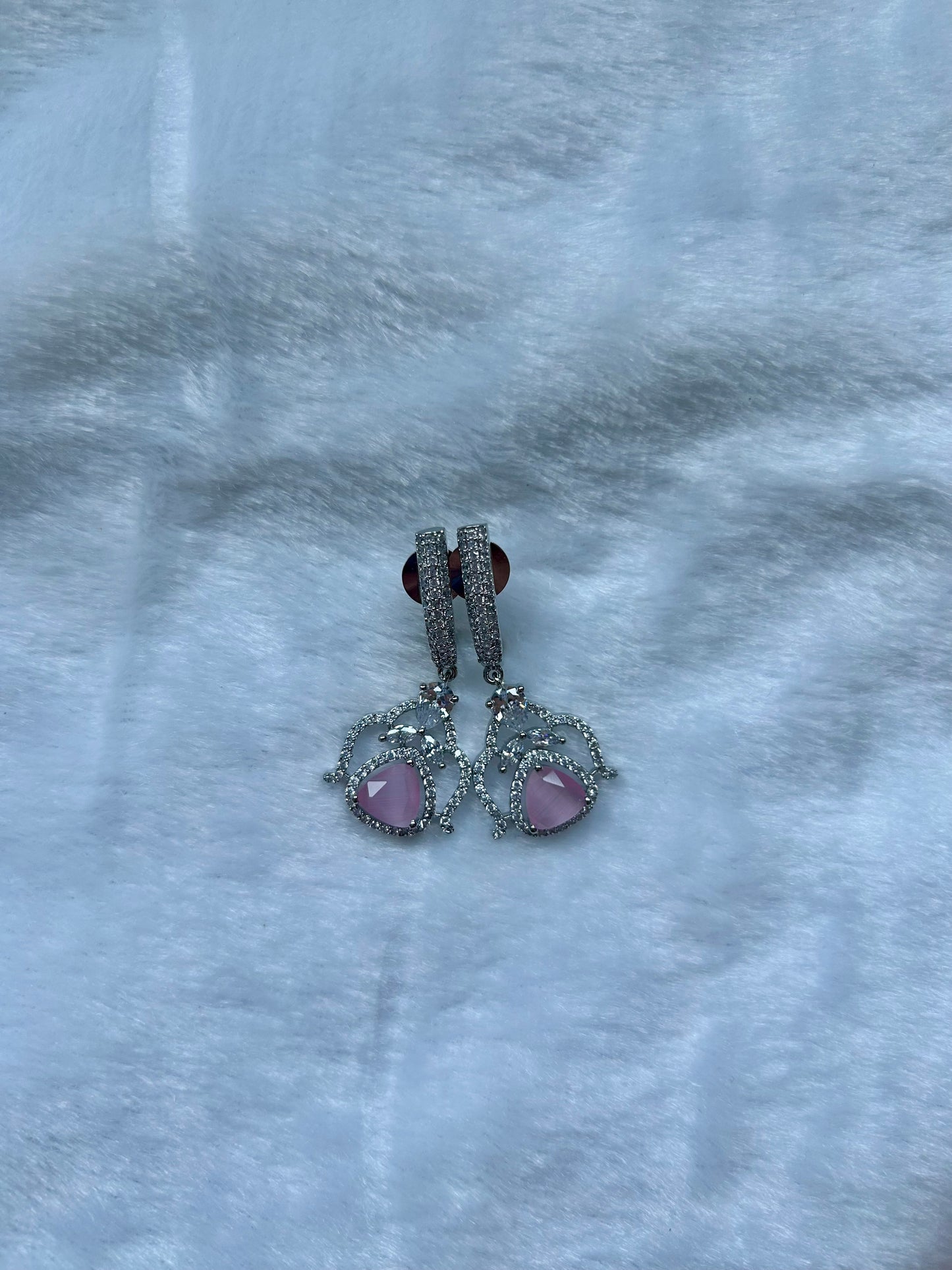 Light Pink CZ Earrings
