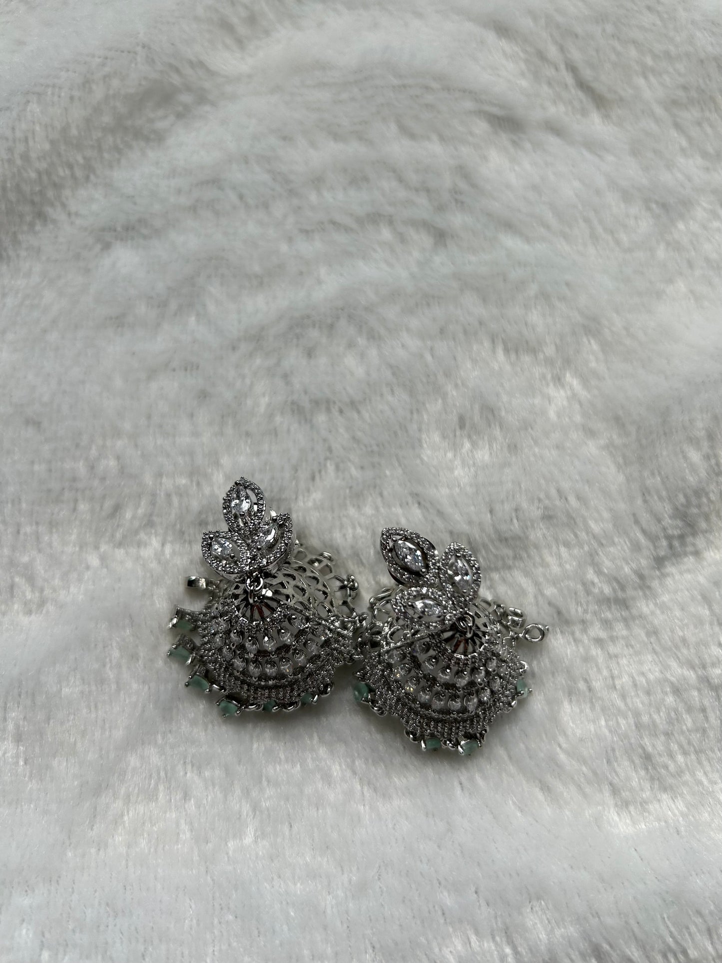 AD Mint Jhumka Earrings