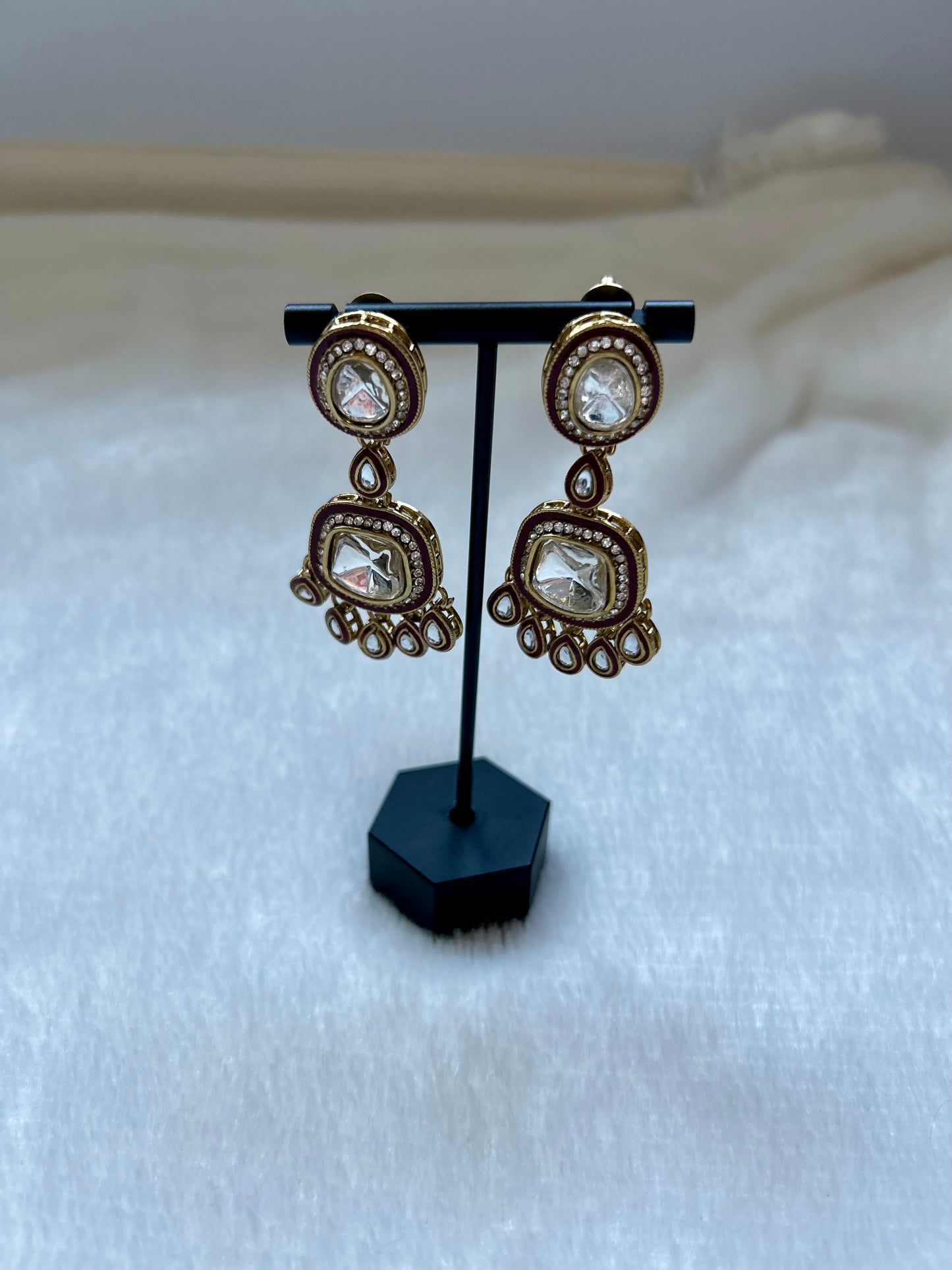 Red Kundan Earrings