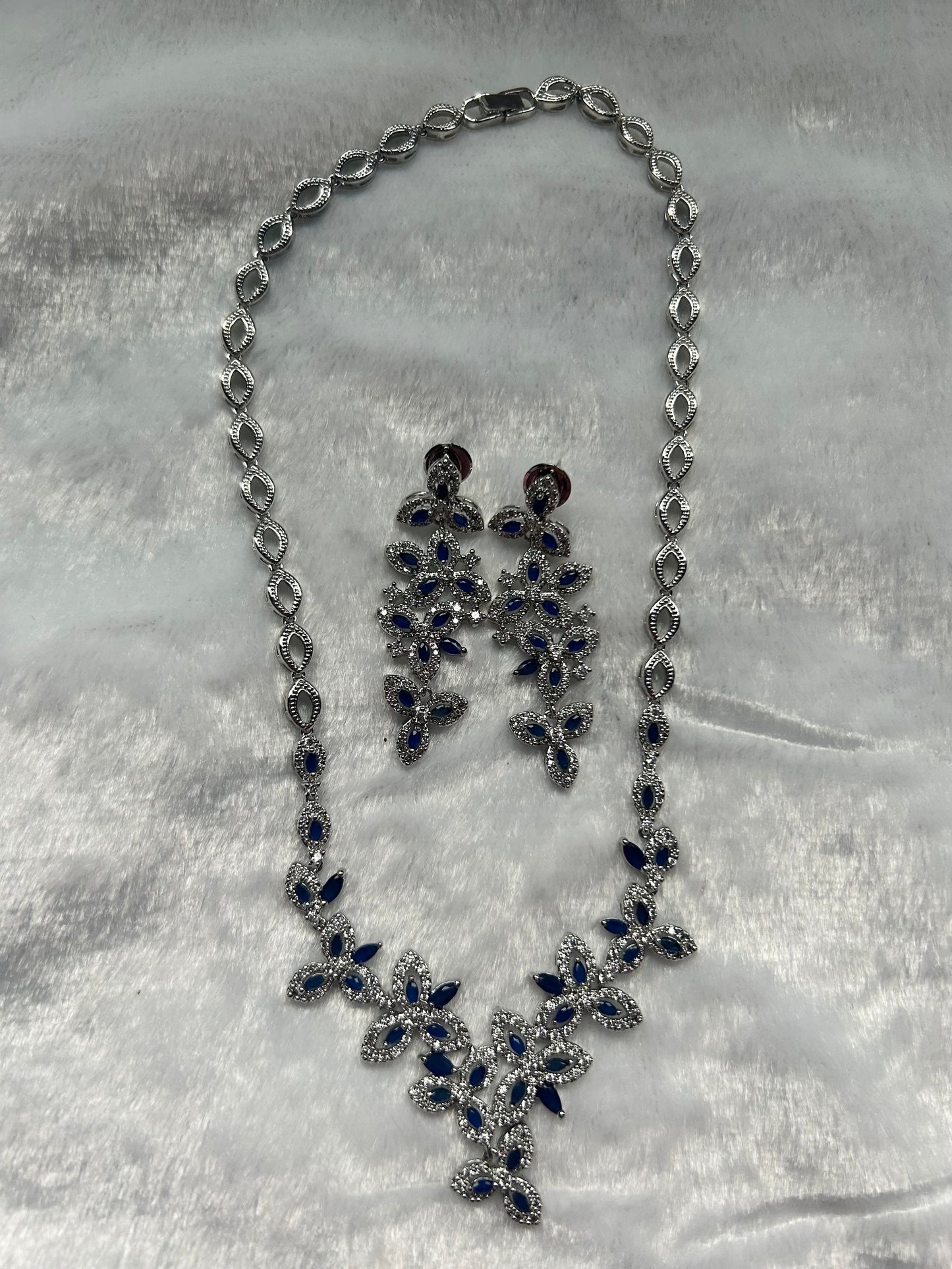AD Navy Blue Necklace Set
