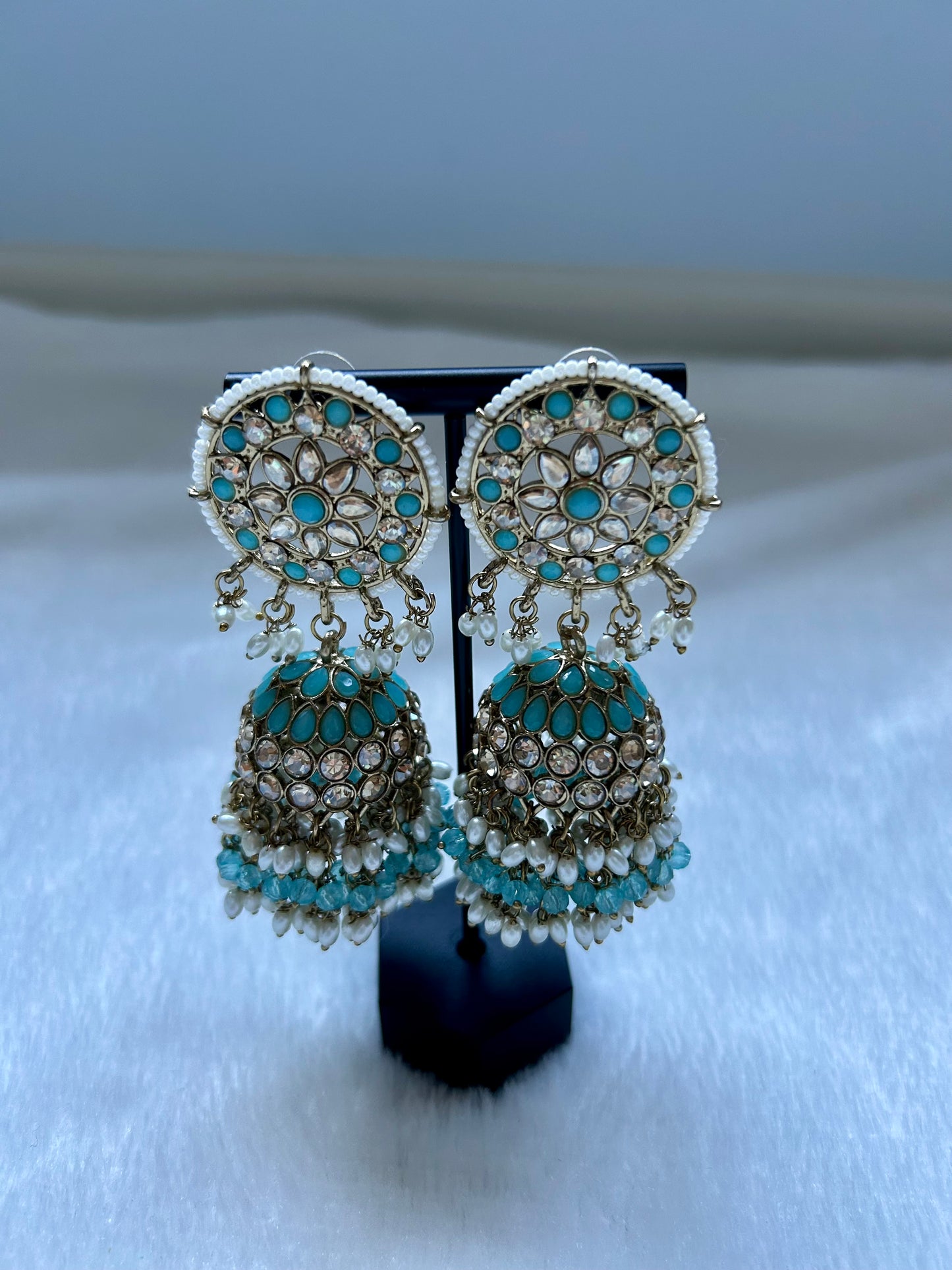 Blue Kundan Earrings