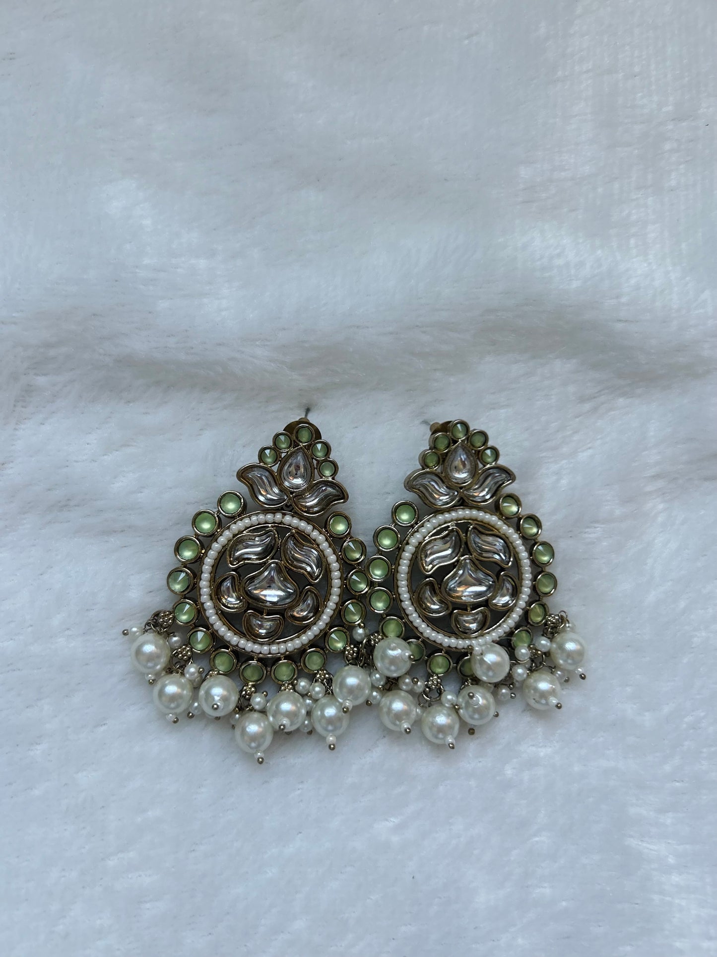 Light Green Kundan Earrings