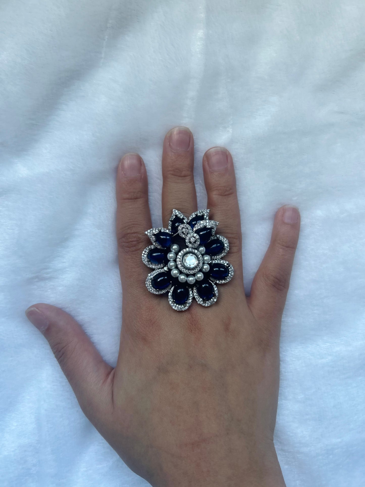 AD Blue Flower Ring