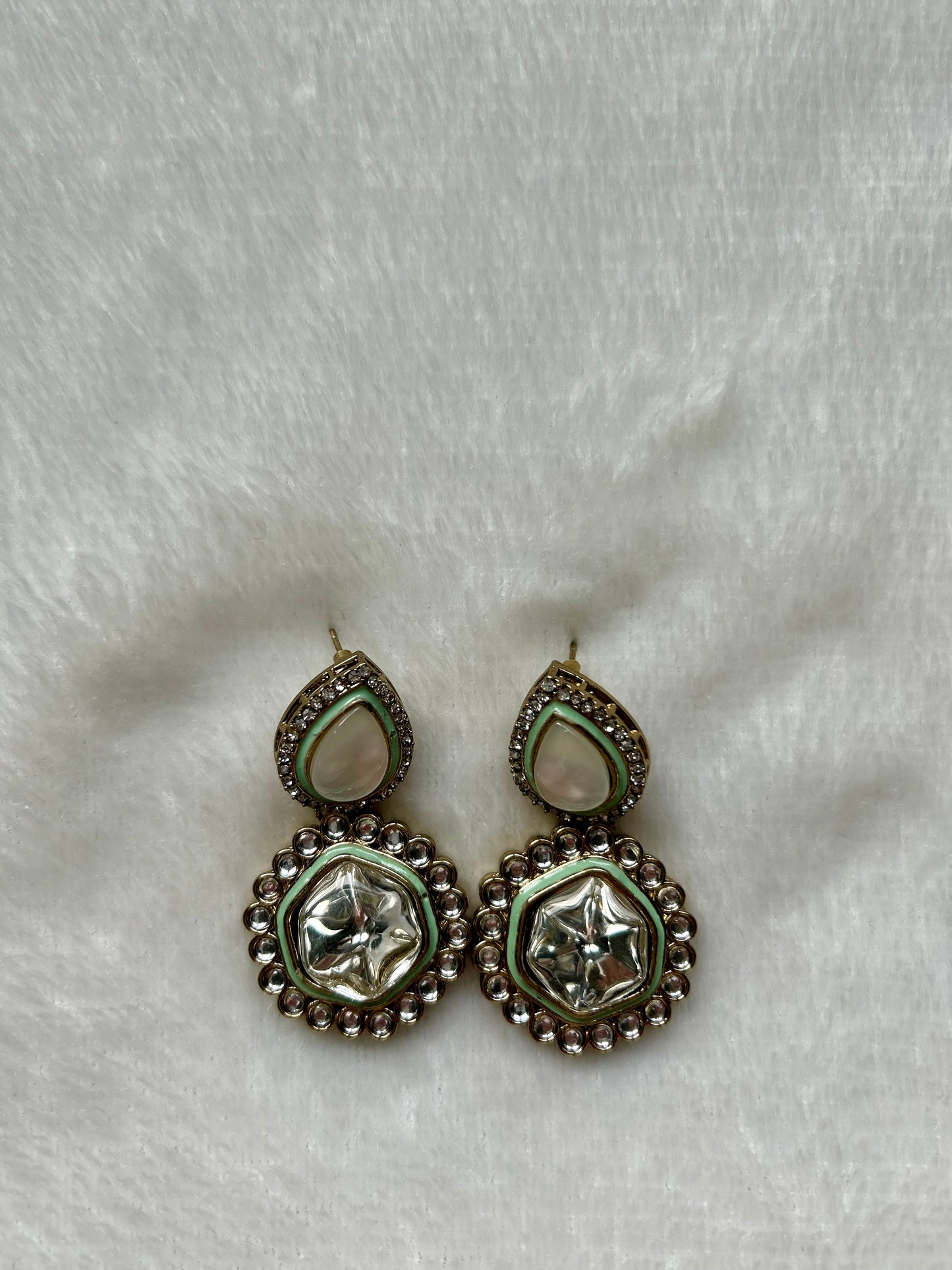 Mint Kundan Earrings