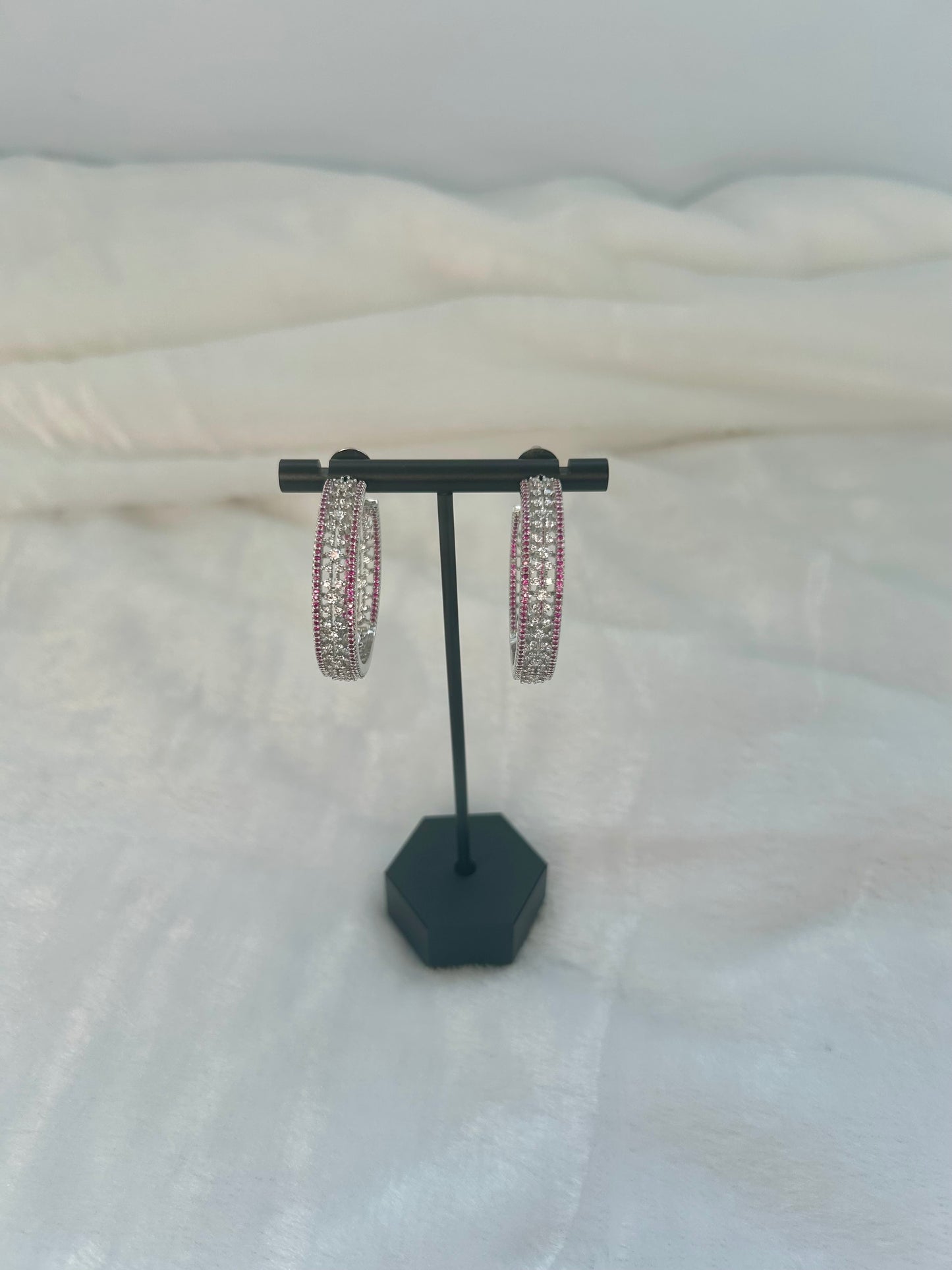 AD Ruby Hoop Earrings