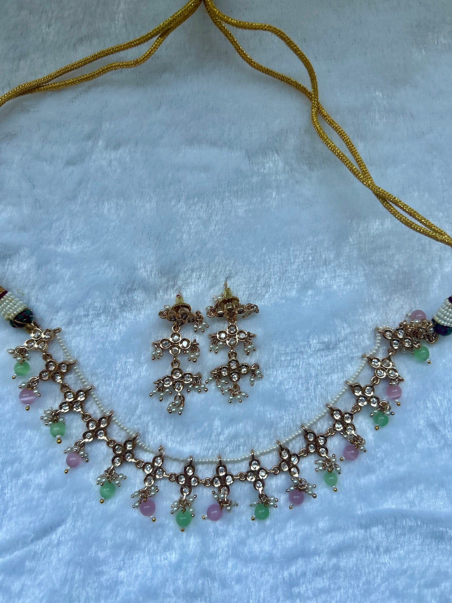 Mint & Pink Tyaani Kundan Choker Set