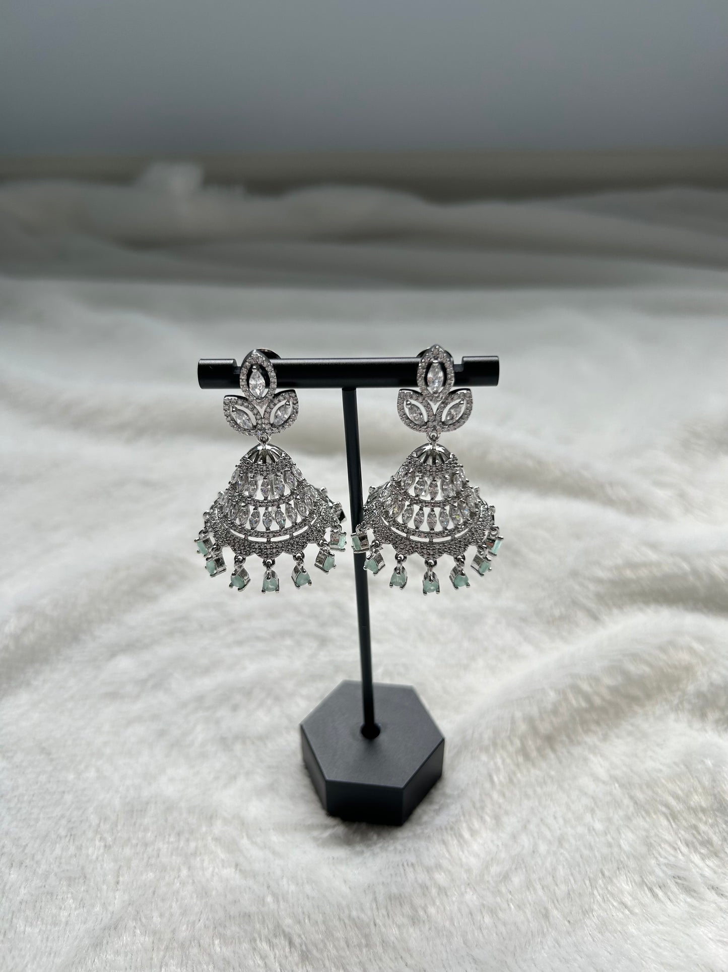 AD Mint Jhumka Earrings