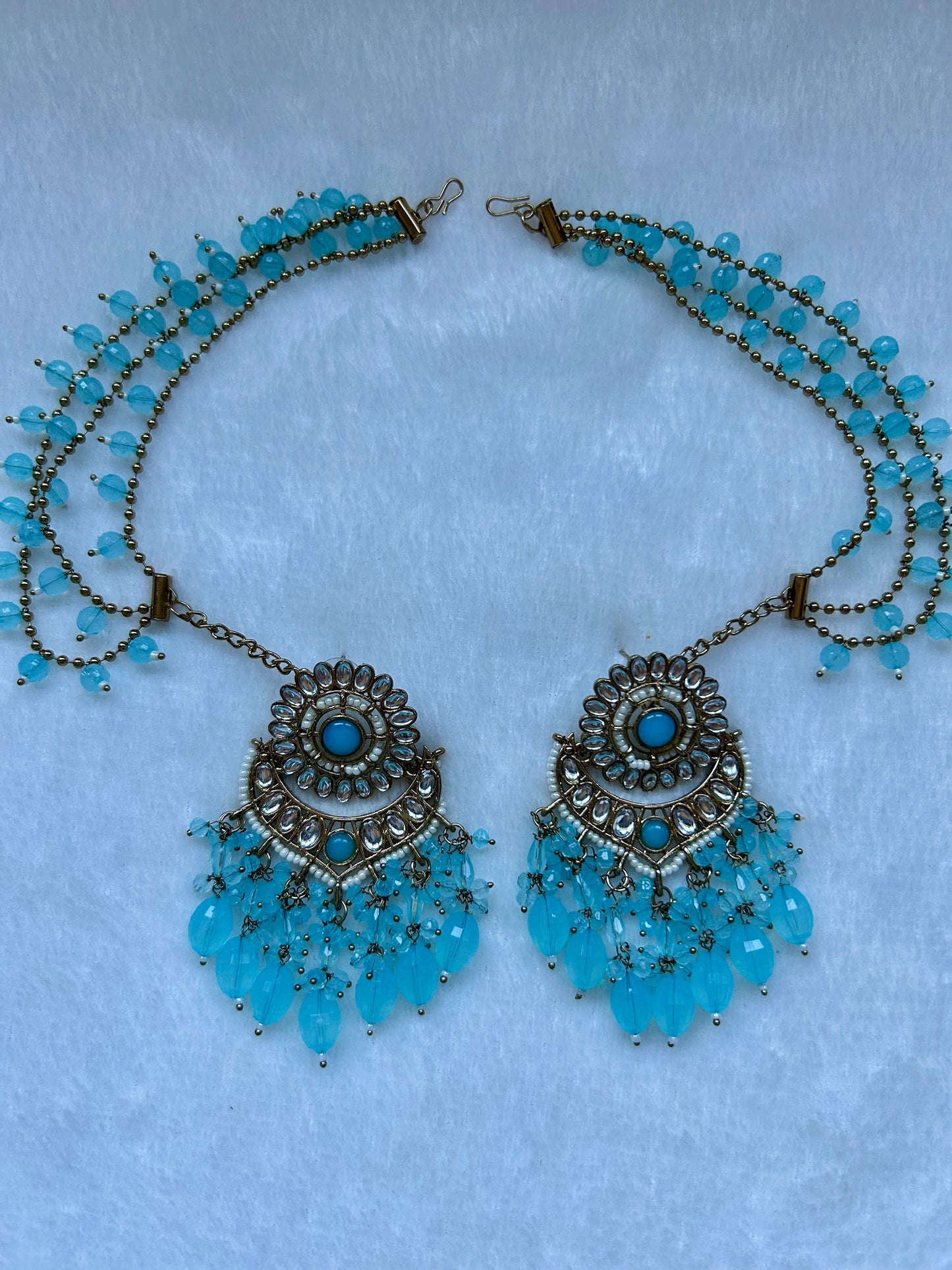 Blue Detachable Sahara Kundan Earrings