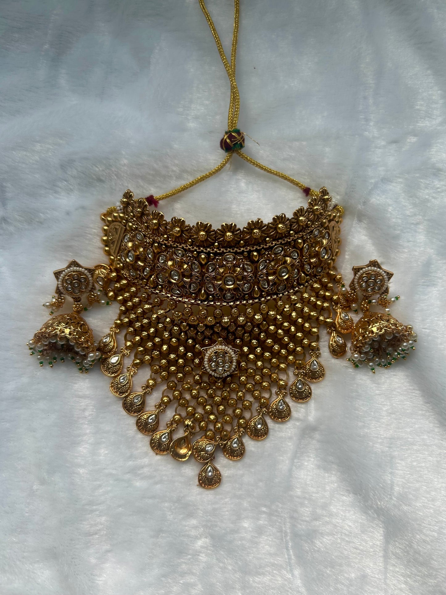 Golden Gold Crafted Choker Set