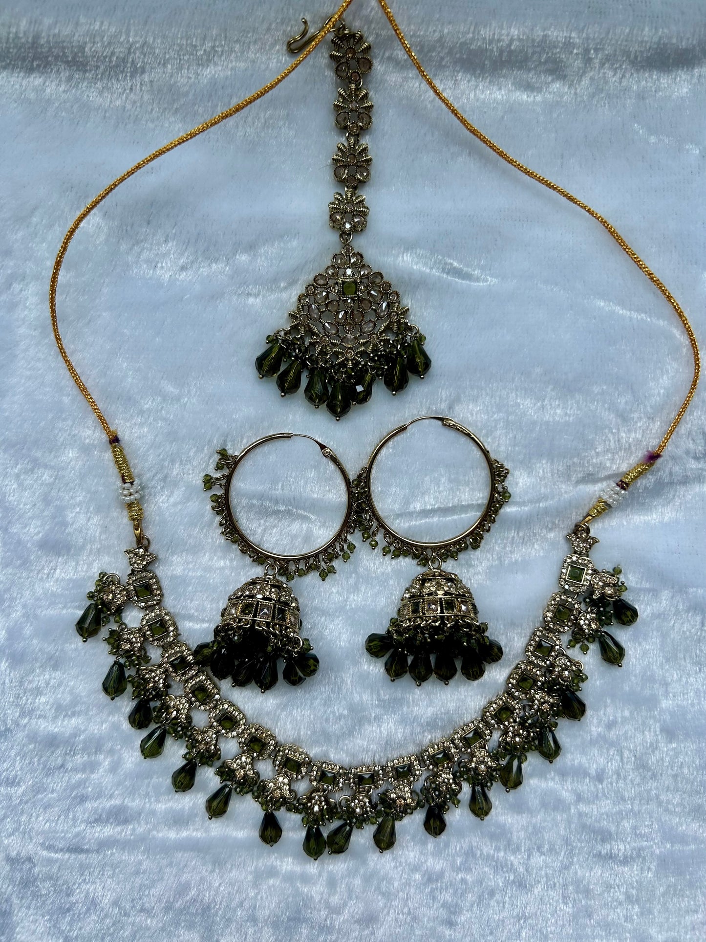 Mehendi Green Polki Choker Tikka Set