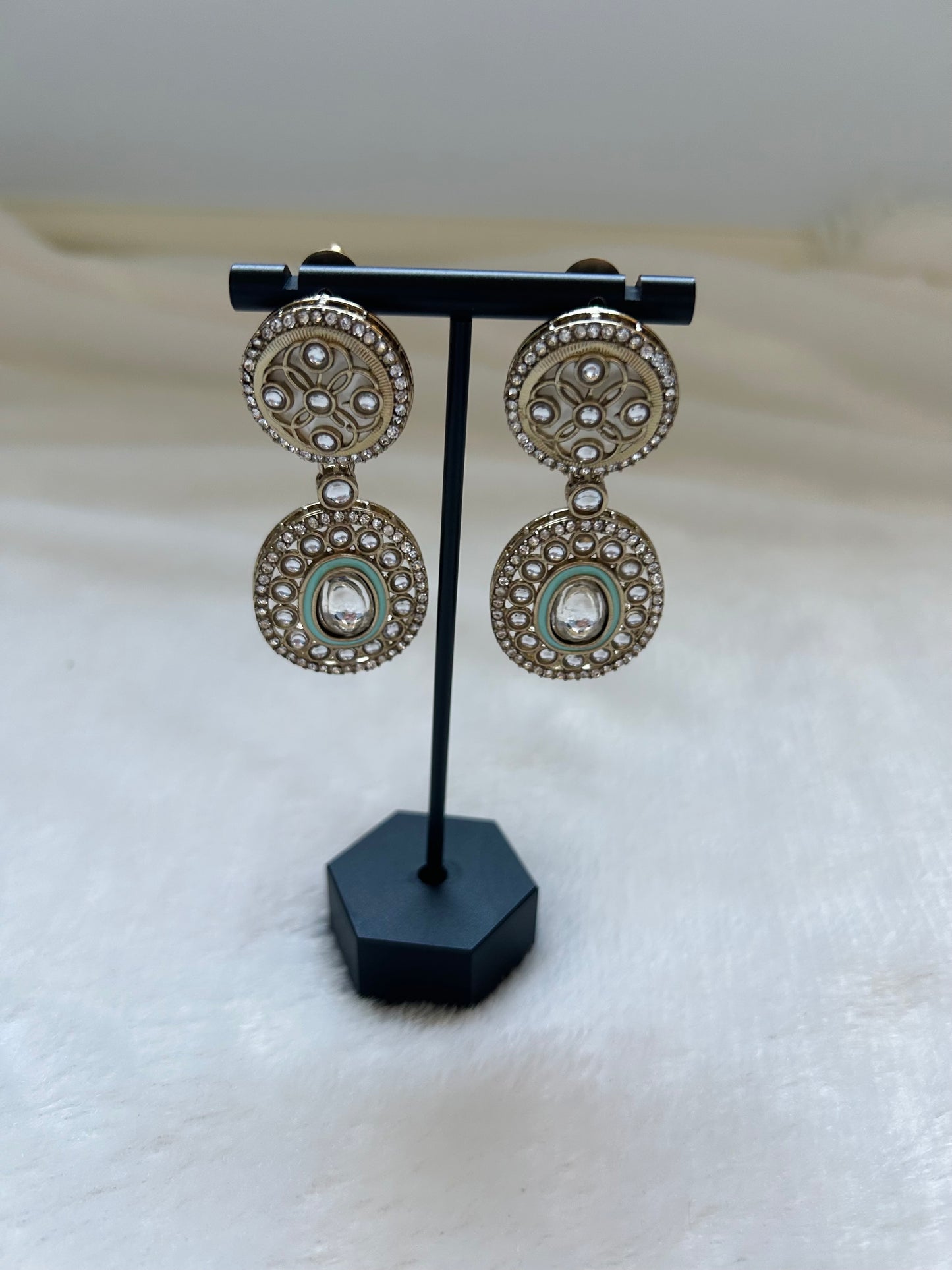 Mint Kundan Earrings