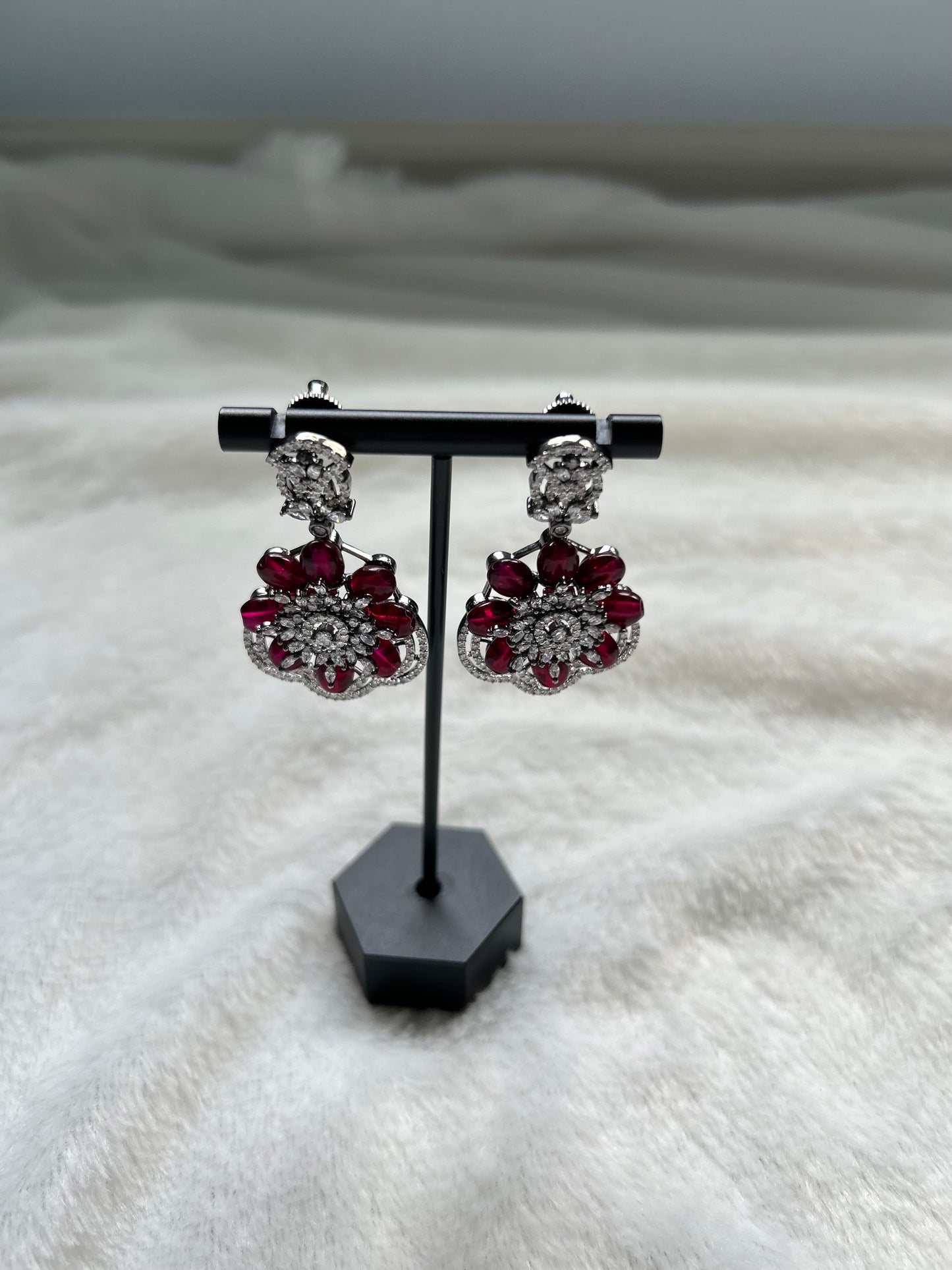 AD Red Flower Earrings