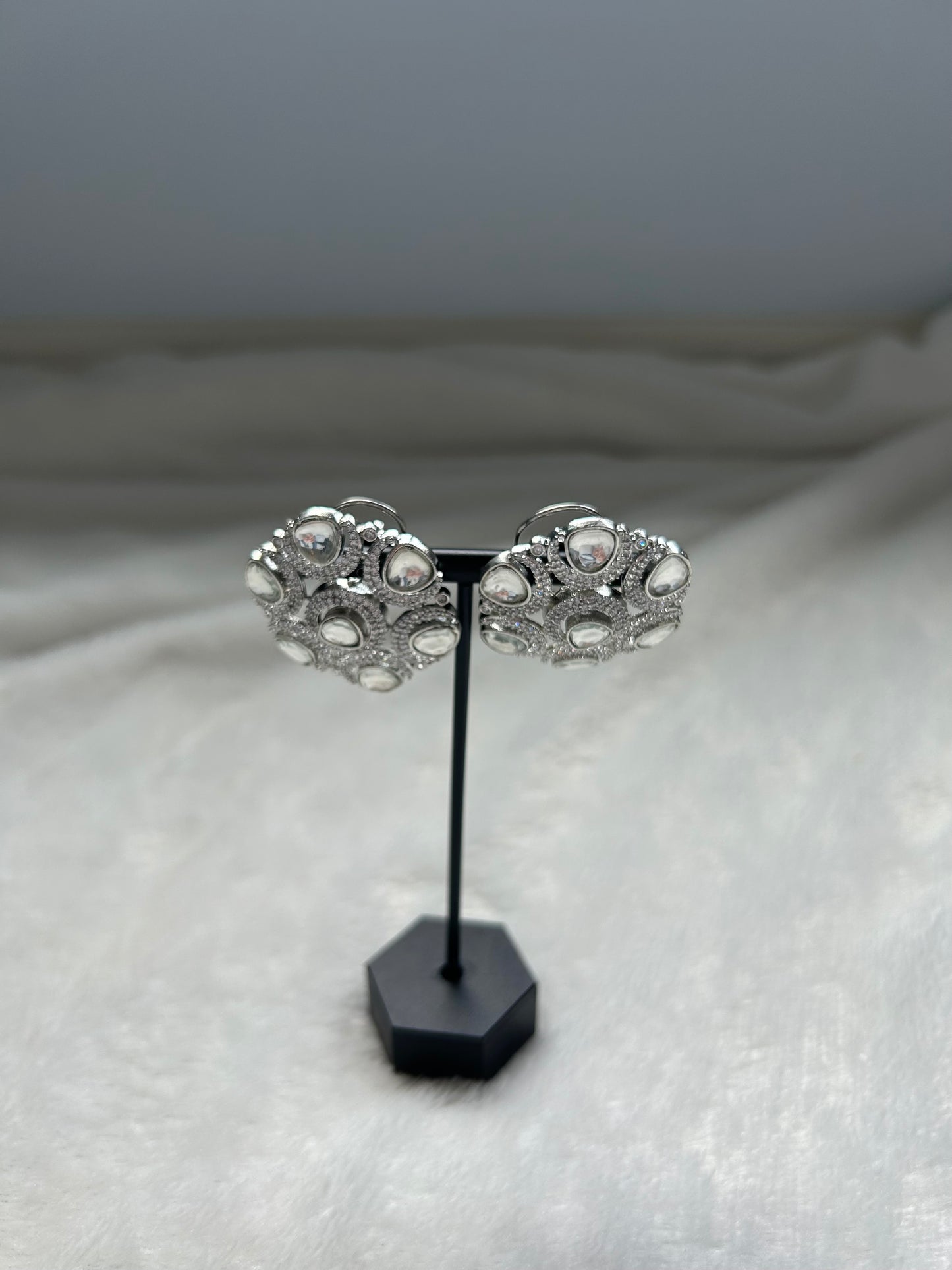 Silver Uncut Kundan Studs