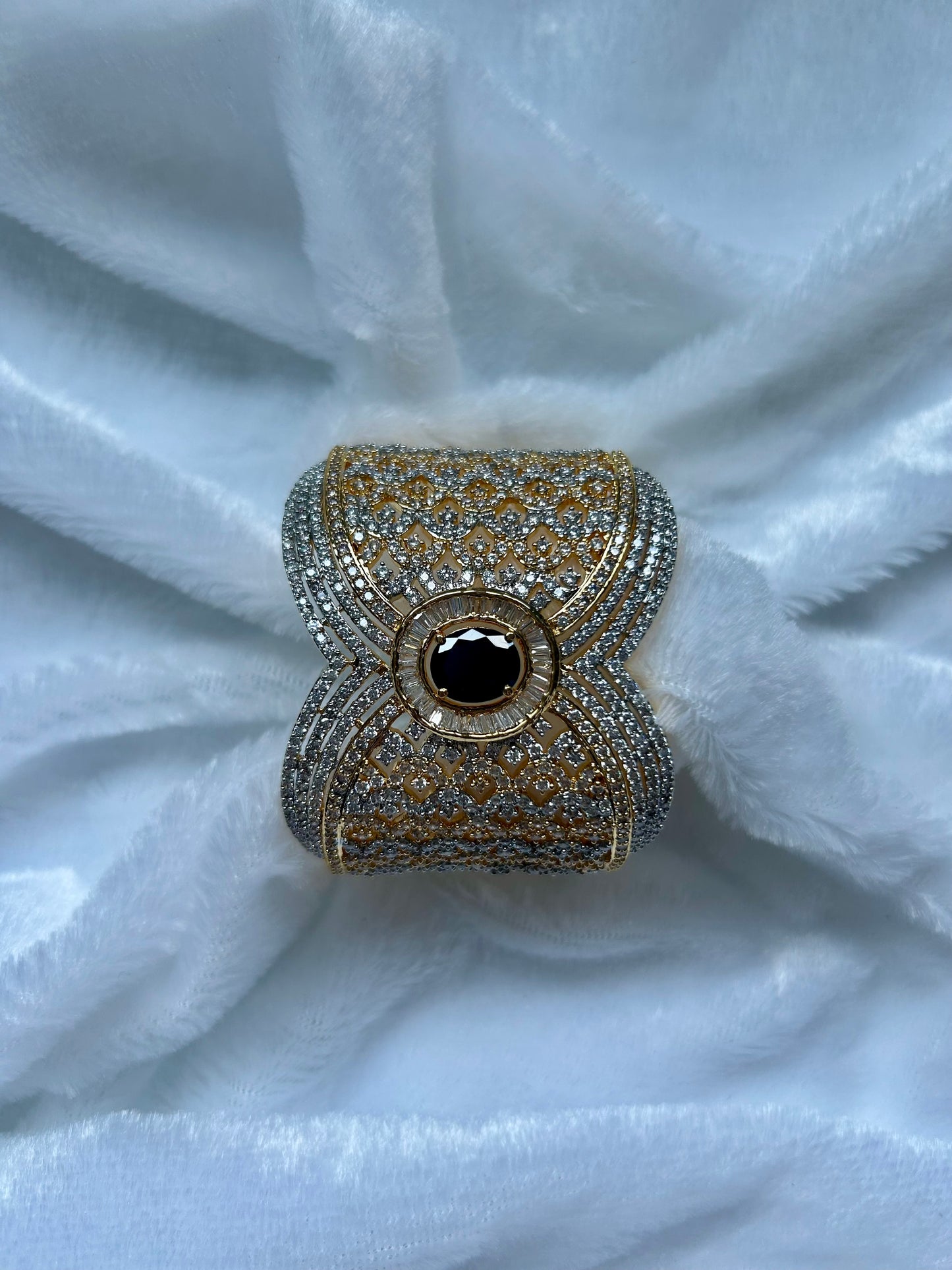 Black Dual Toned Cuff Bracelet