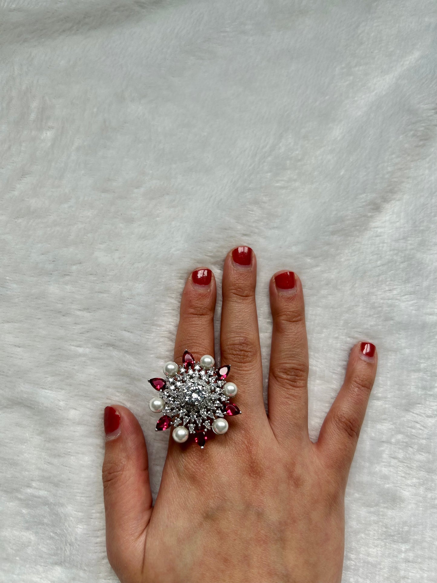 AD Pearl & Ruby Ring