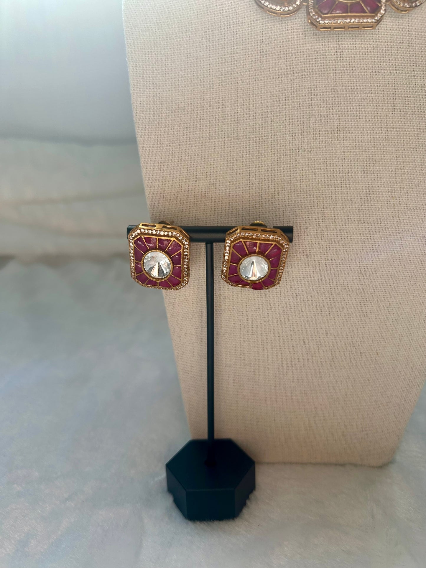 Ruby Moissanite Kundan Choker Set