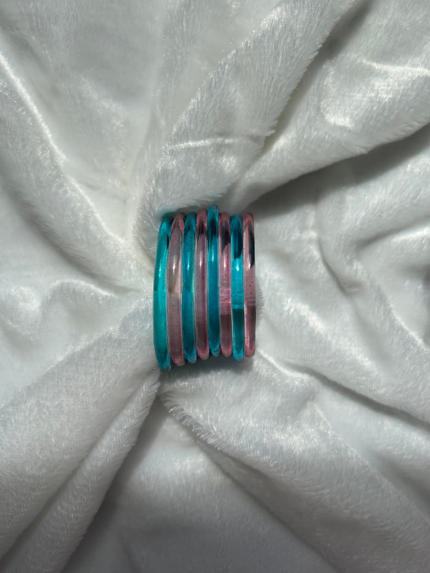 SIZE 2.4 Blue & Pink Jelly Bangles