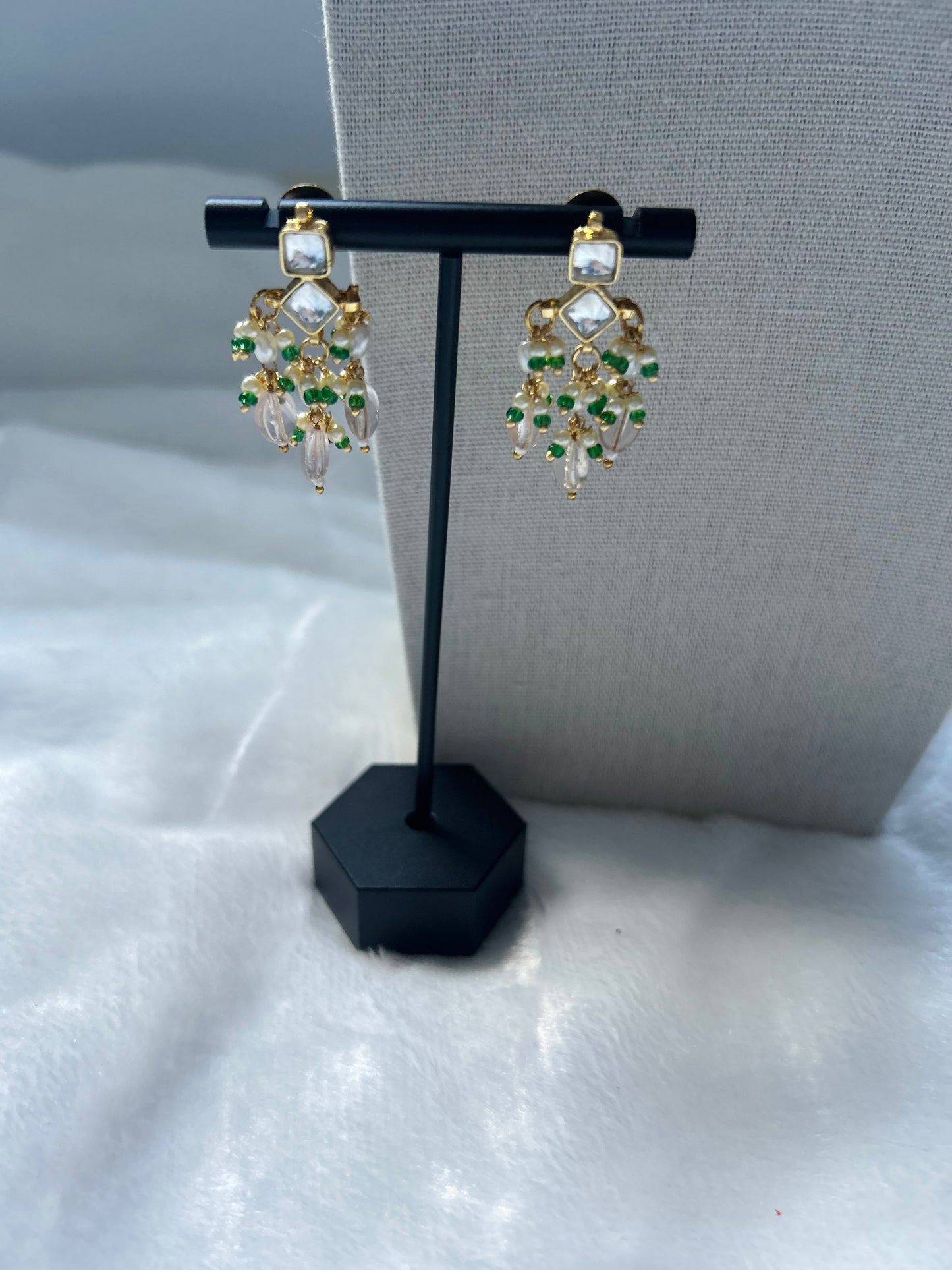 Emerald Green & Pink Pachi Kundan Necklace Set