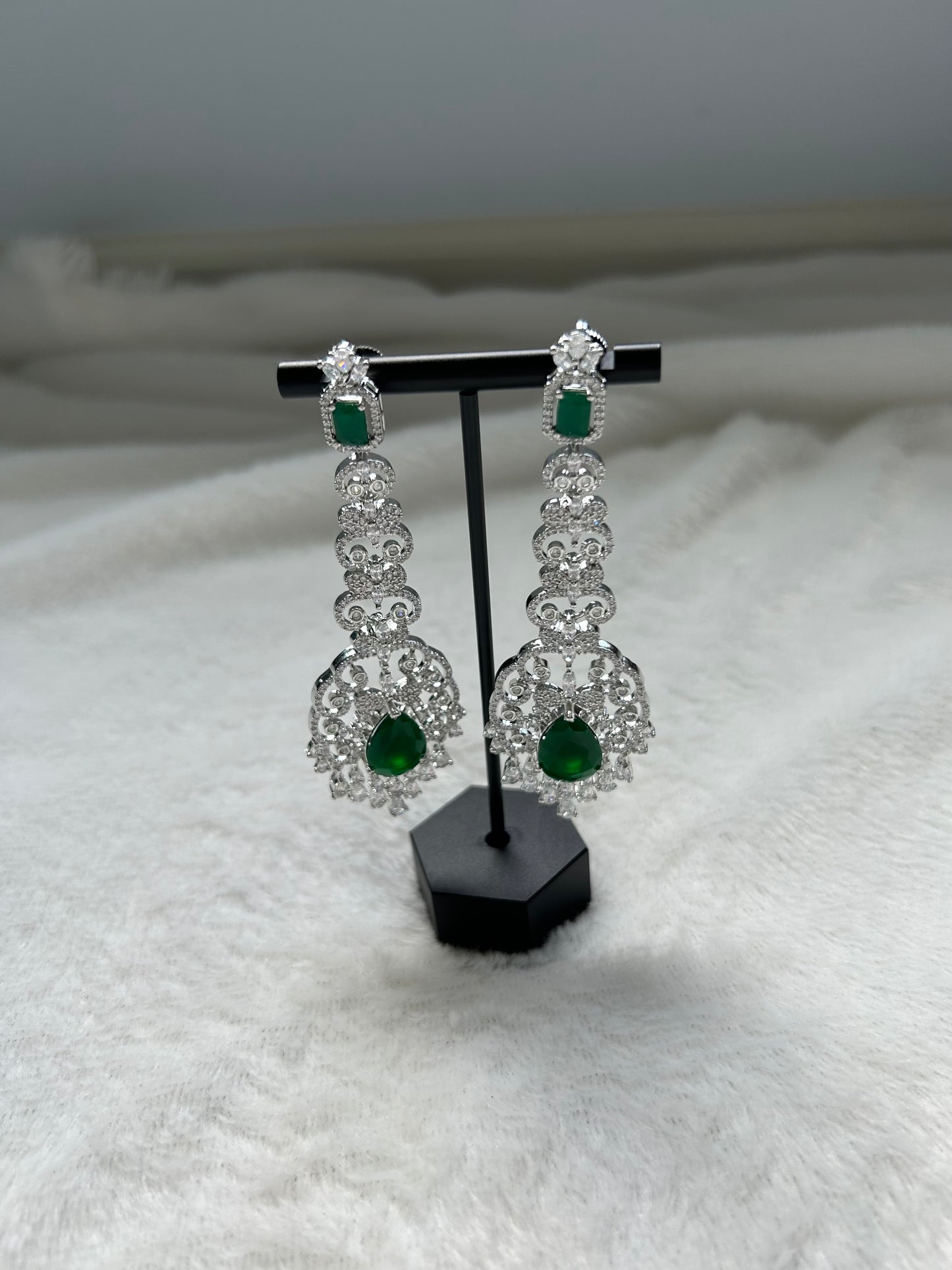 Emerald Green AD Earrings