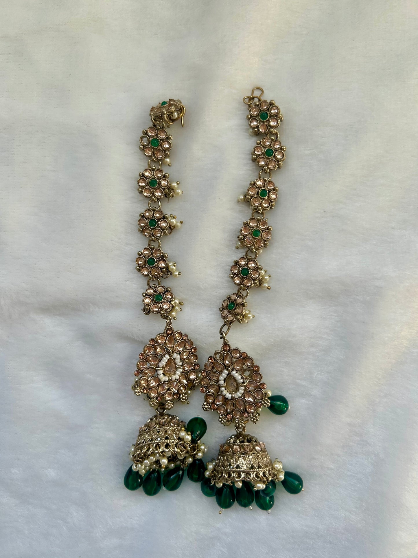 Emerald Green Polki Sahara Earrings
