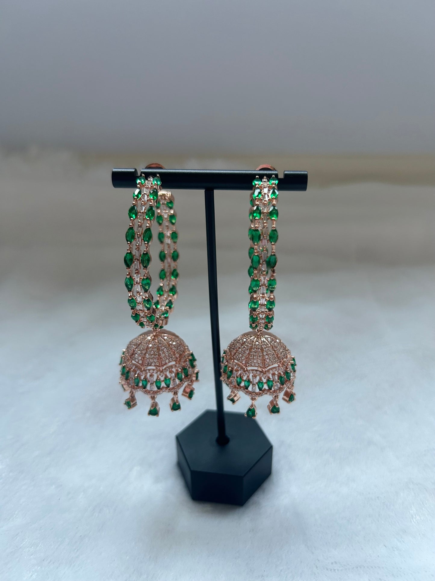 AD Green & Gold Jhumka Waliyaan