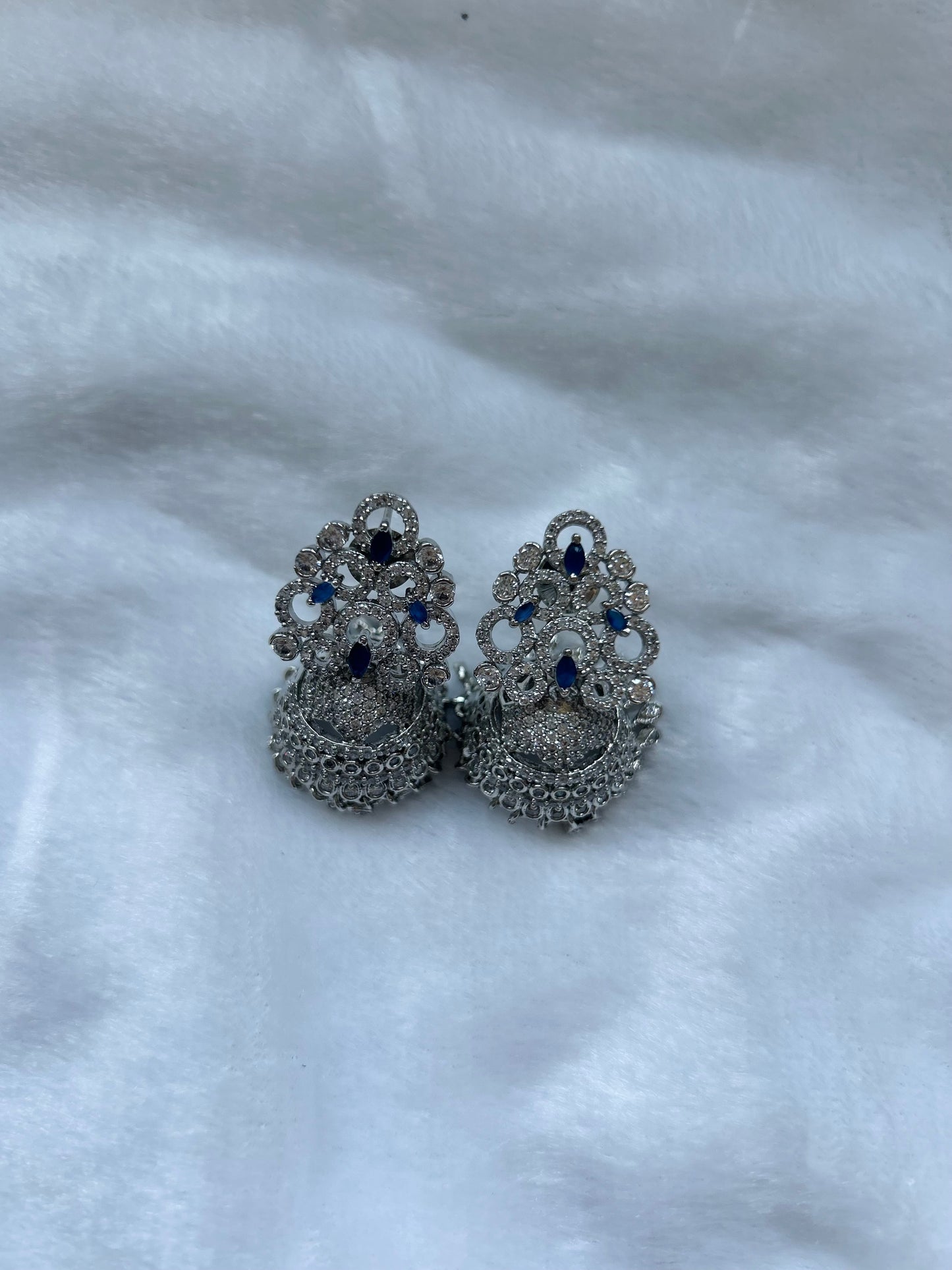 AD Blue Micro Jhumki Earrings