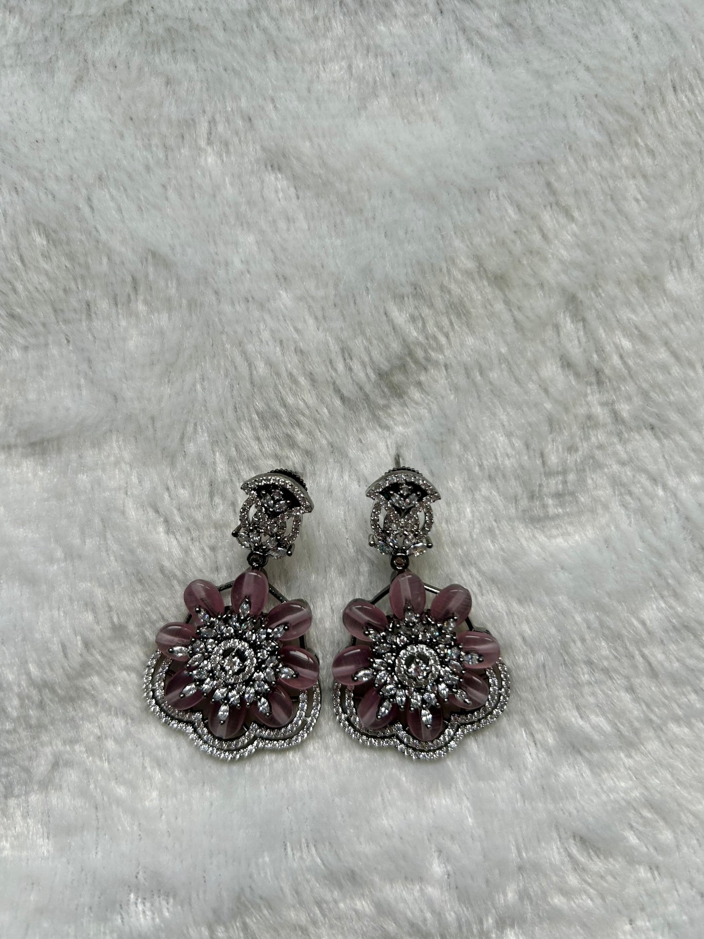 AD Pink Flower Earrings