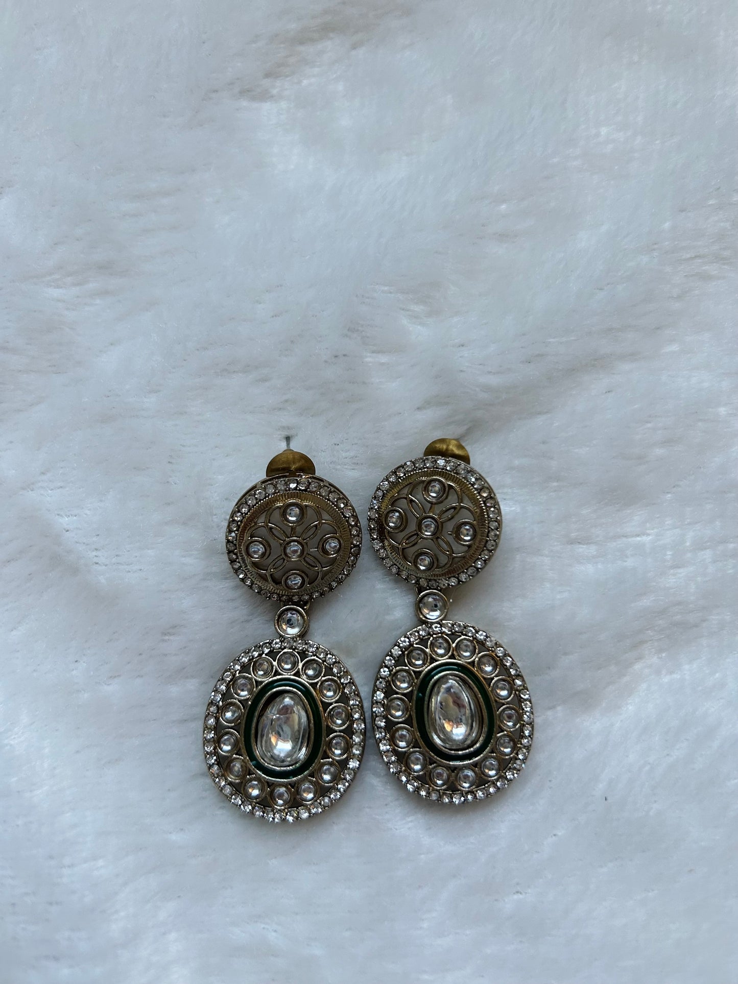 Emerald Green Kundan Earrings