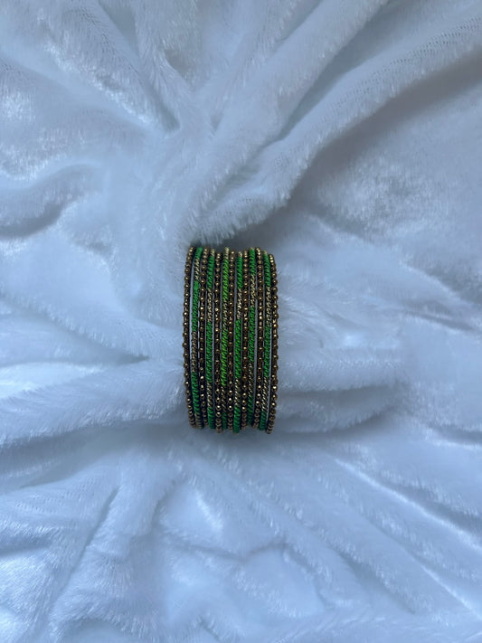 Bright Green & Gold Bangles