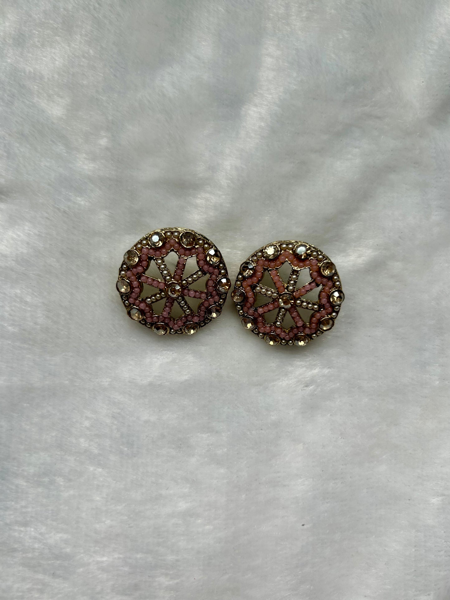 Light Pink Polki Studs