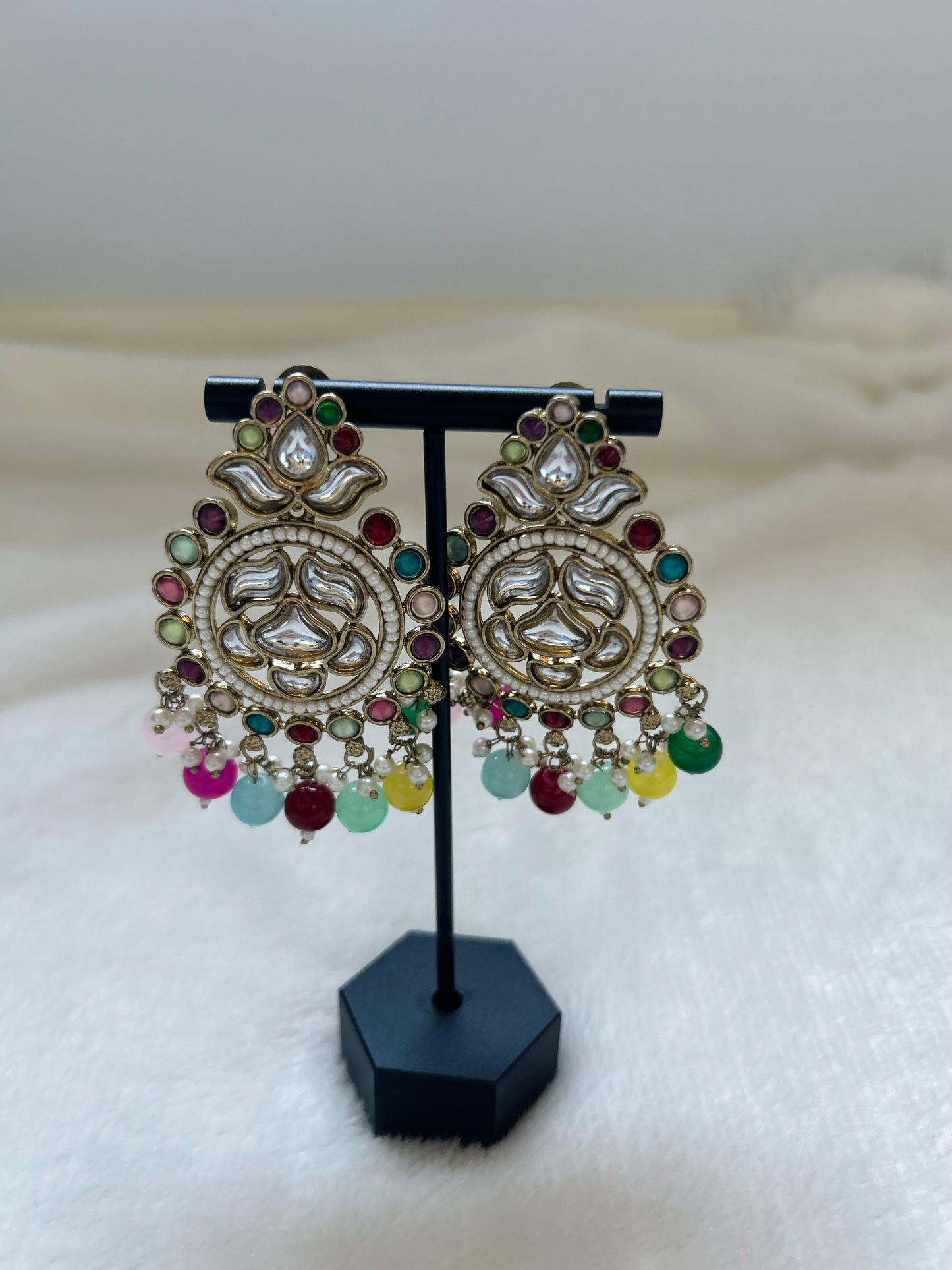 Multi Kundan Earrings