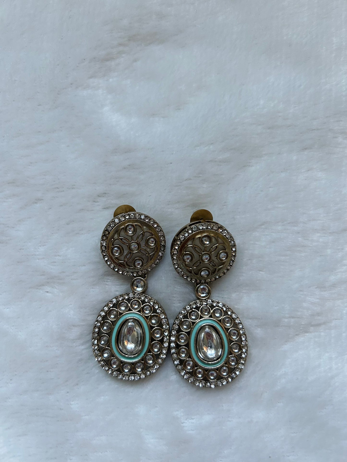Mint Kundan Earrings