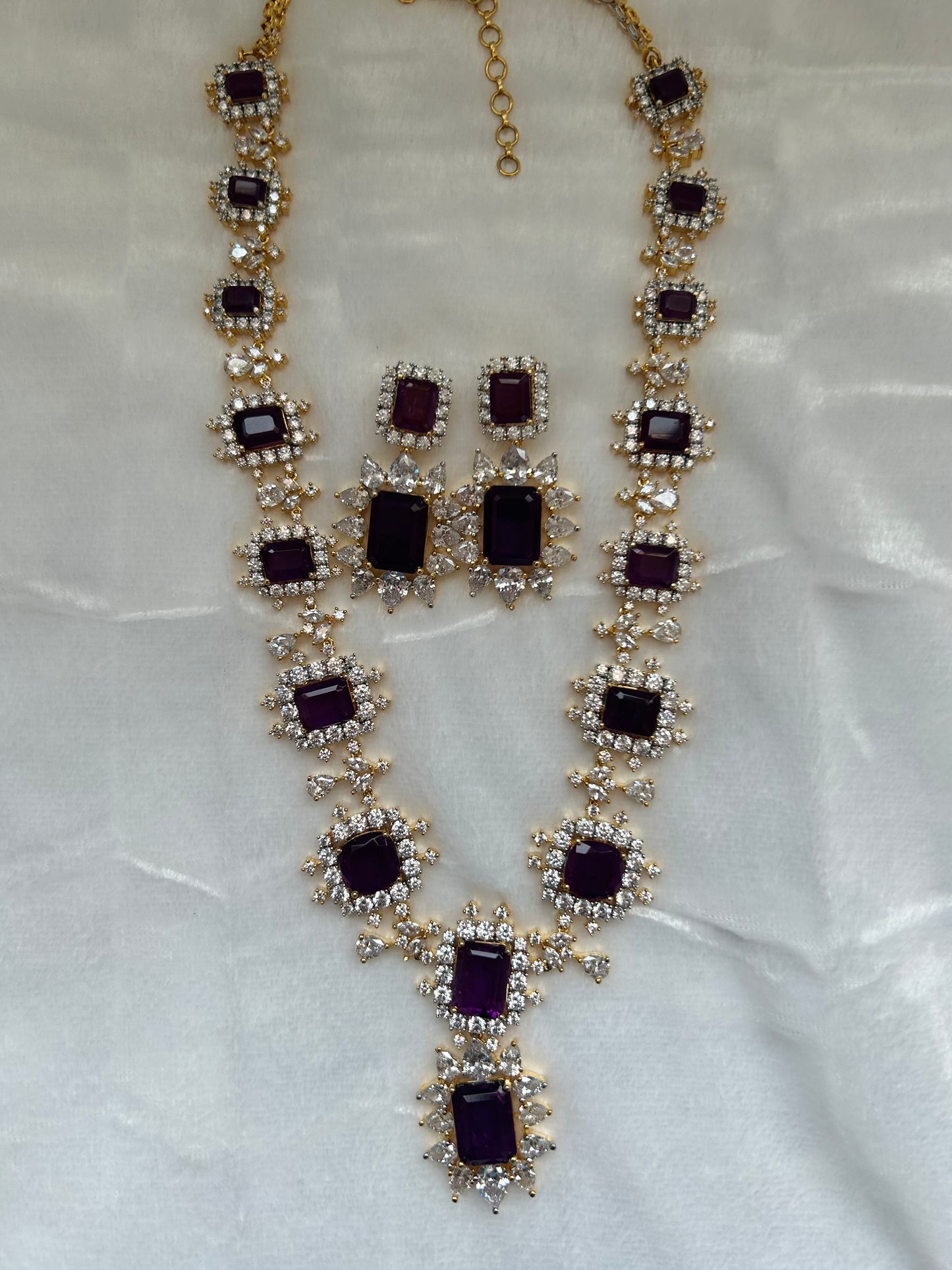 Purple AD Doublet Necklace Set
