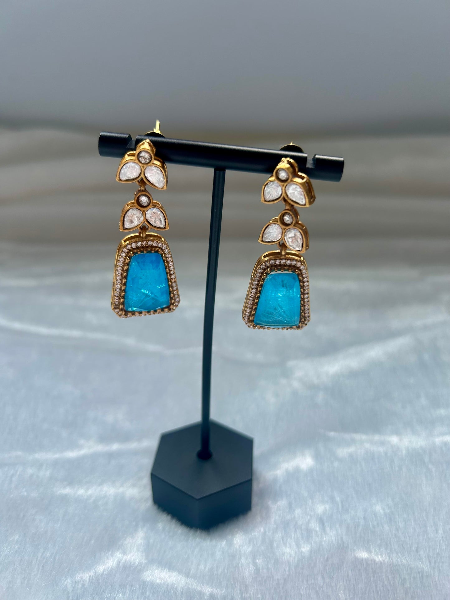 Ferozi Blue Doublet Earrings