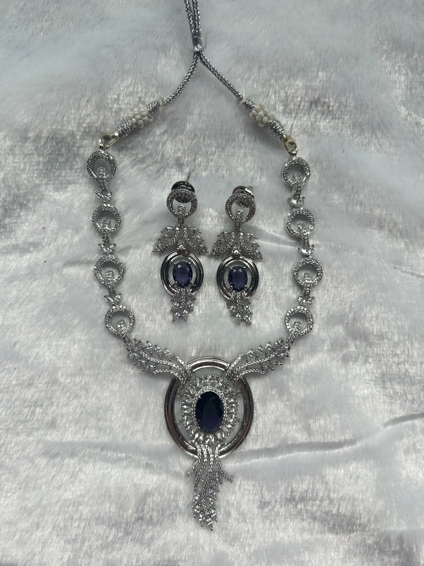 Purple AD Necklace Set